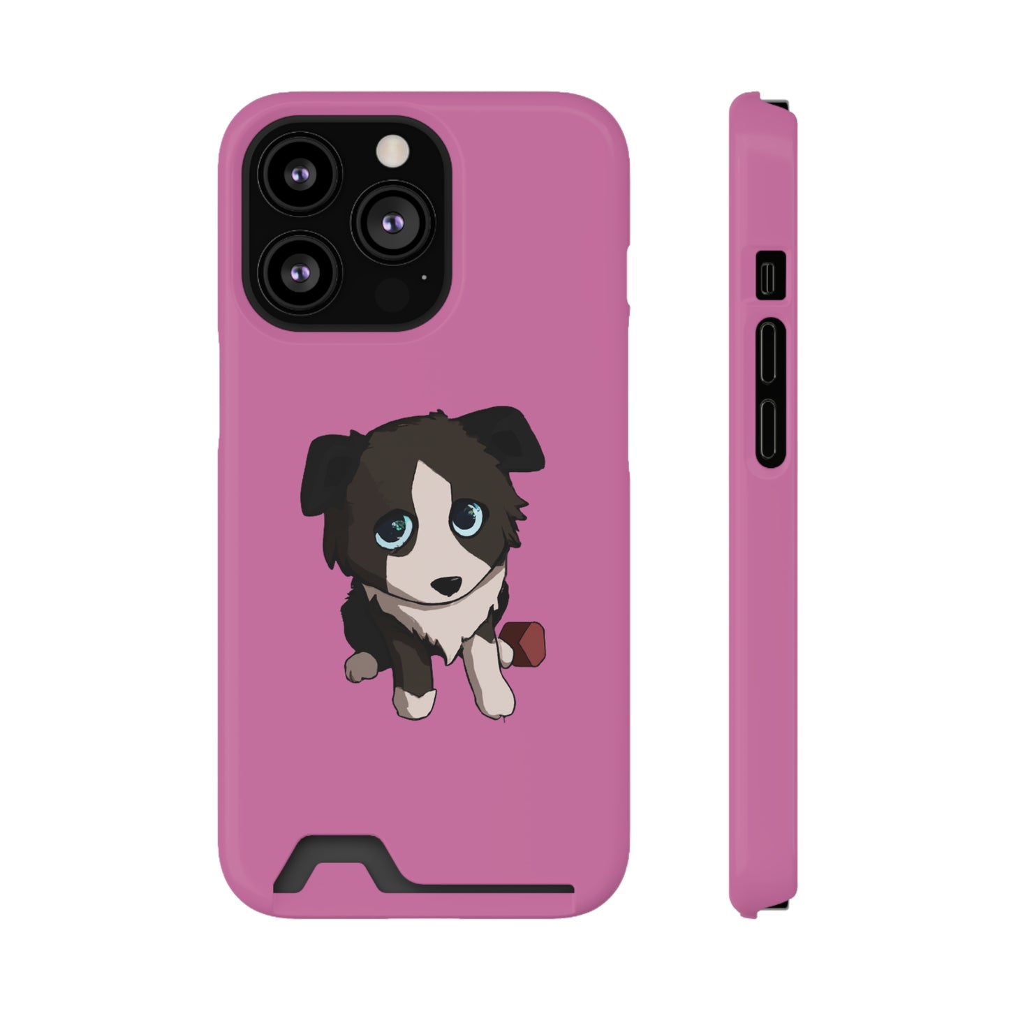 iPhone 13 and Samsung S21, S22 Cases with Card Holder Ft. Cute Pup