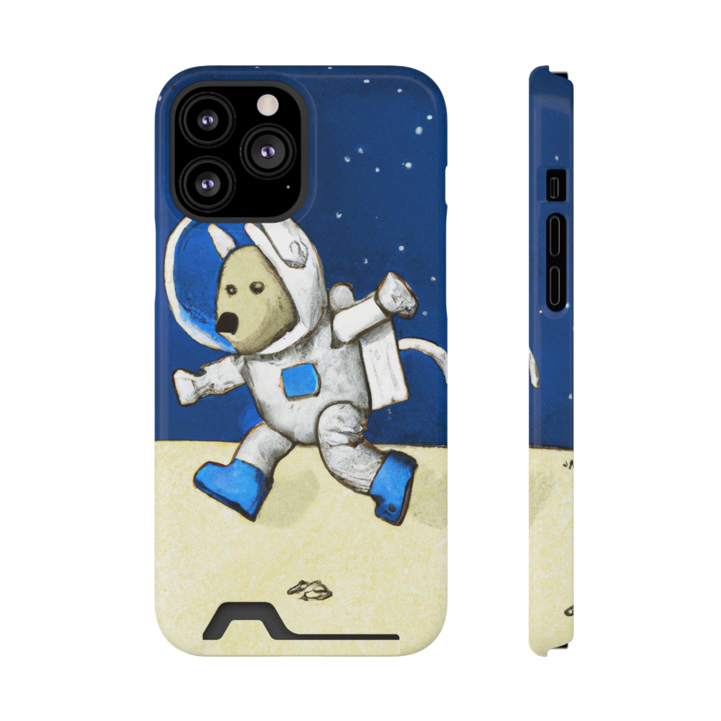 iPhone 13 and Samsung S21, S22 Cases with Card Holder Ft. Moon Doge