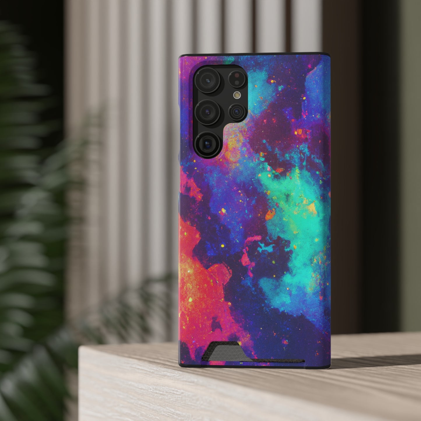 iPhone and Samsung Cases with Card Holder Ft. Abstract Space