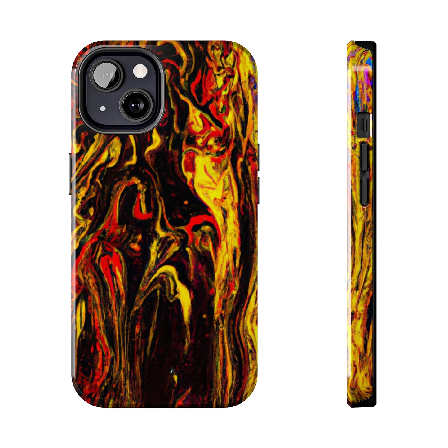 Tough Apple iPhone Case Ft. Abstract Black and Yellow