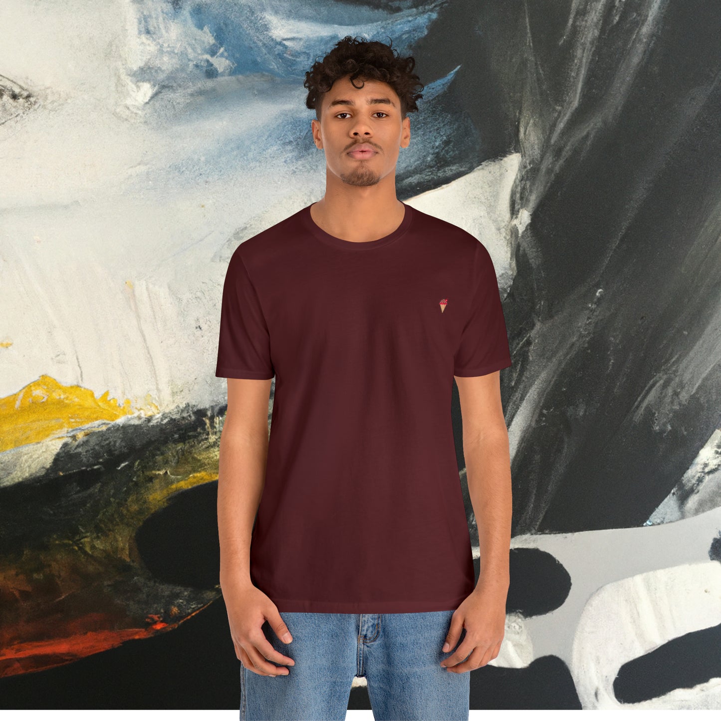 Express Delivery Short Sleeve Black or Maroon Tshirt Ft. Pixel Cone