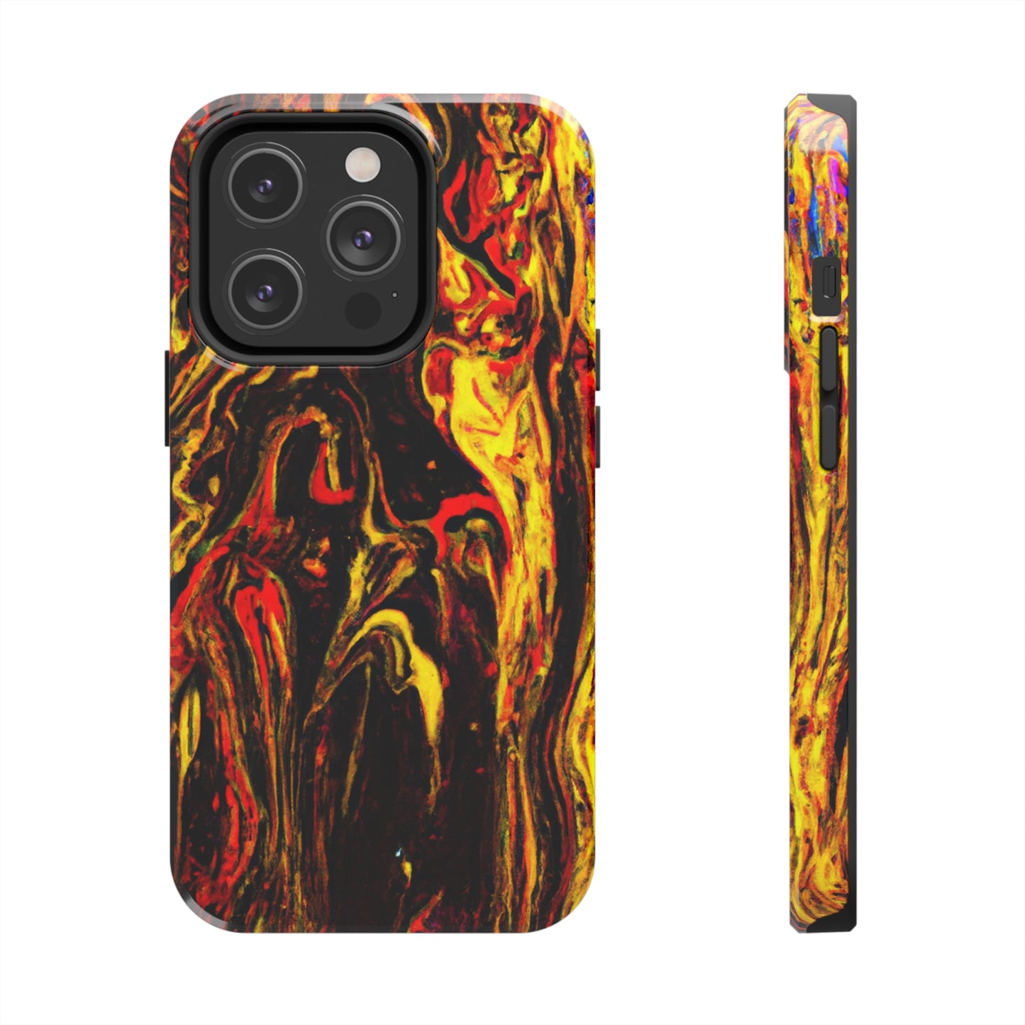 Tough Apple iPhone Case Ft. Abstract Black and Yellow