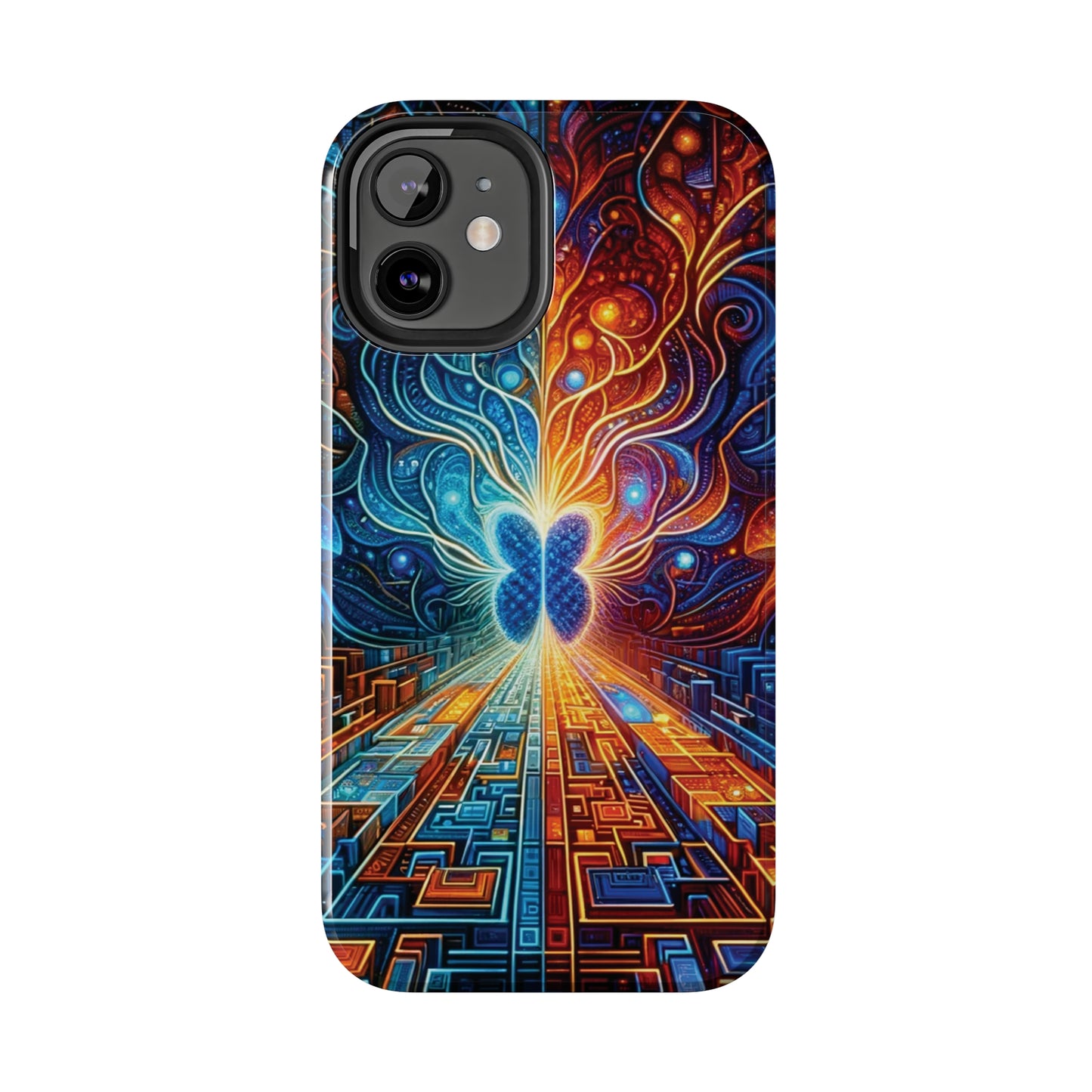 ToughDrop Apple iPhone Case Ft. Cyber Blue Butterfly