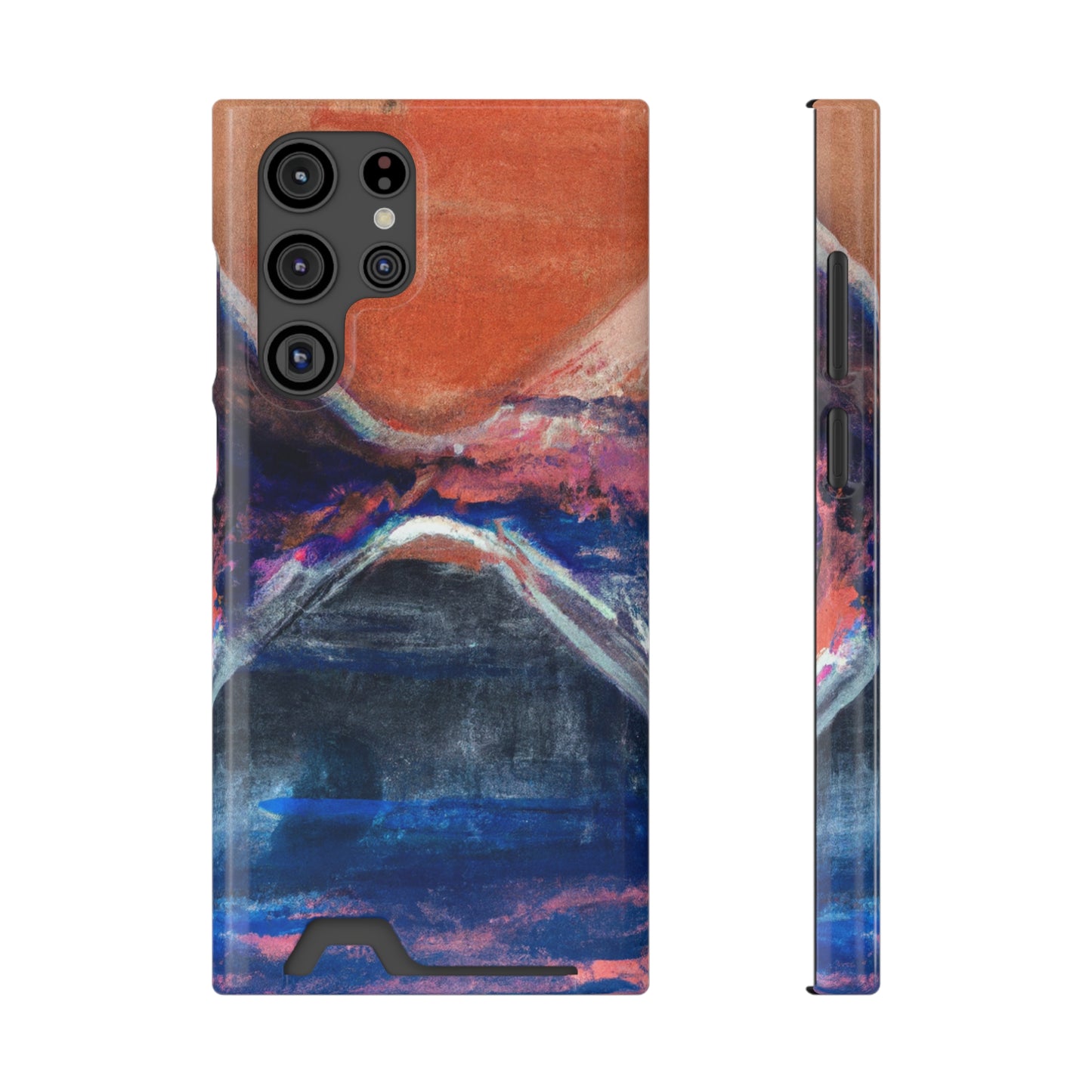iPhone 13 and Samsung S21, S22 Cases with Card Holder Ft. XRP Sunset