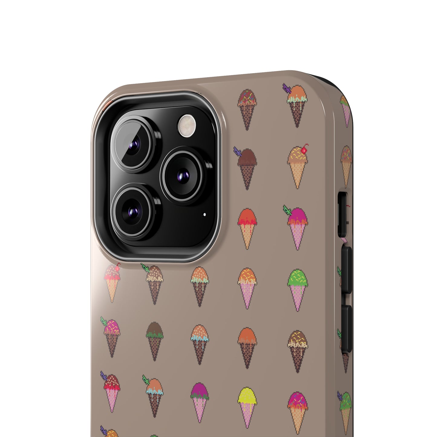 Tough Apple iPhone Case Ft. Pixel Ice Cream Cones