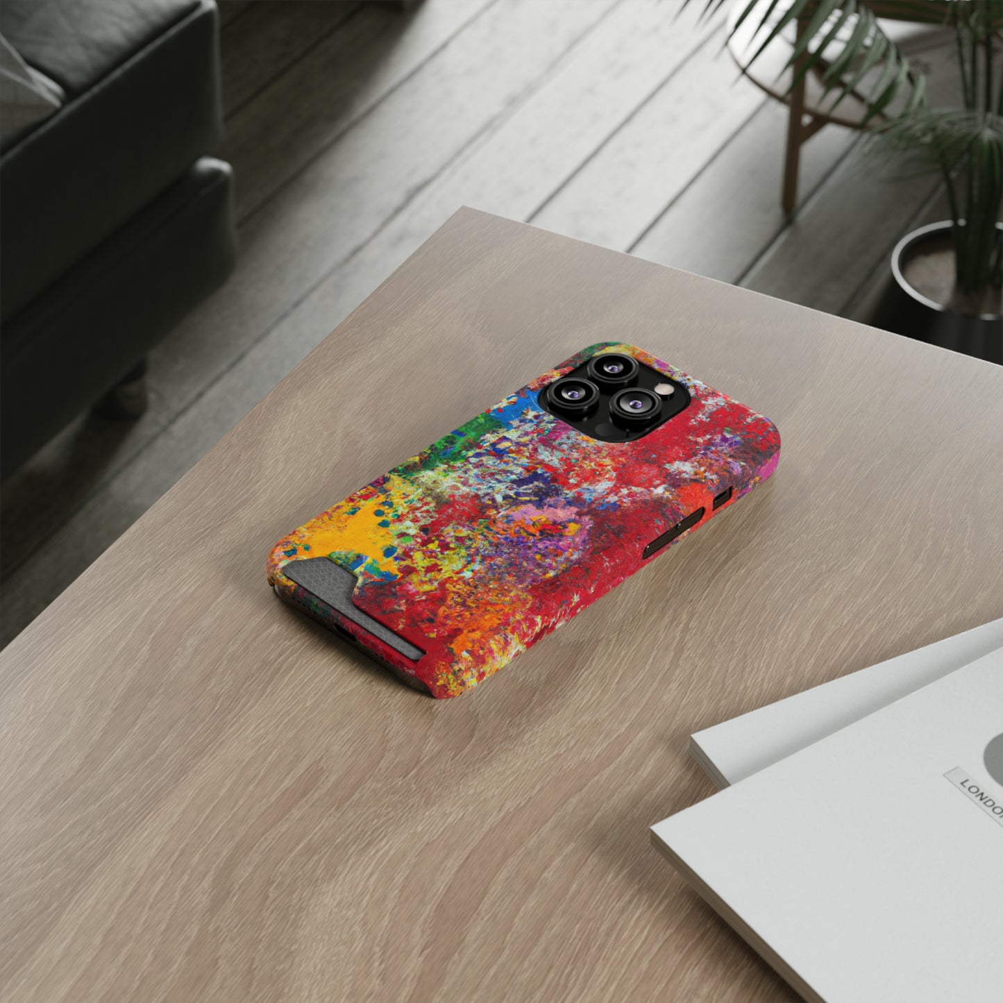 iPhone 13 and Samsung S21, S22 Cases with Card Holder Ft. Detailed Splats