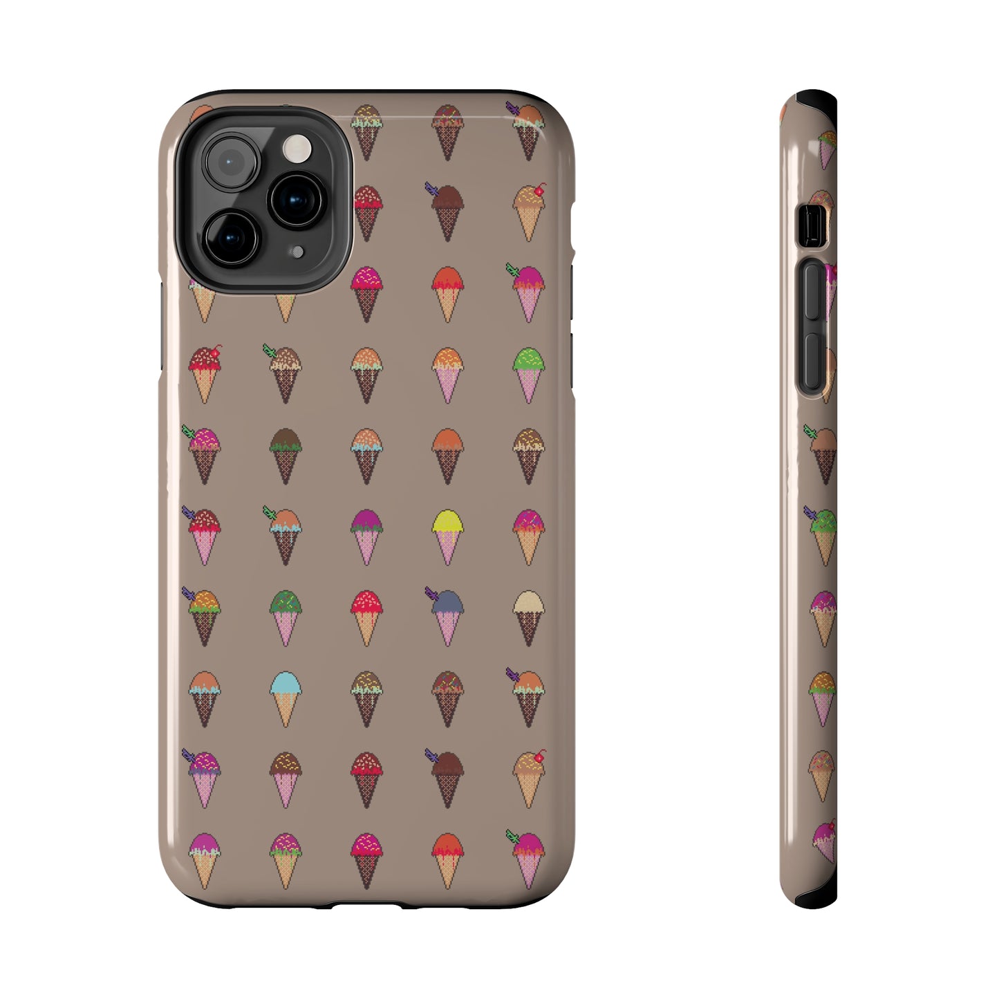 Tough Apple iPhone Case Ft. Pixel Ice Cream Cones