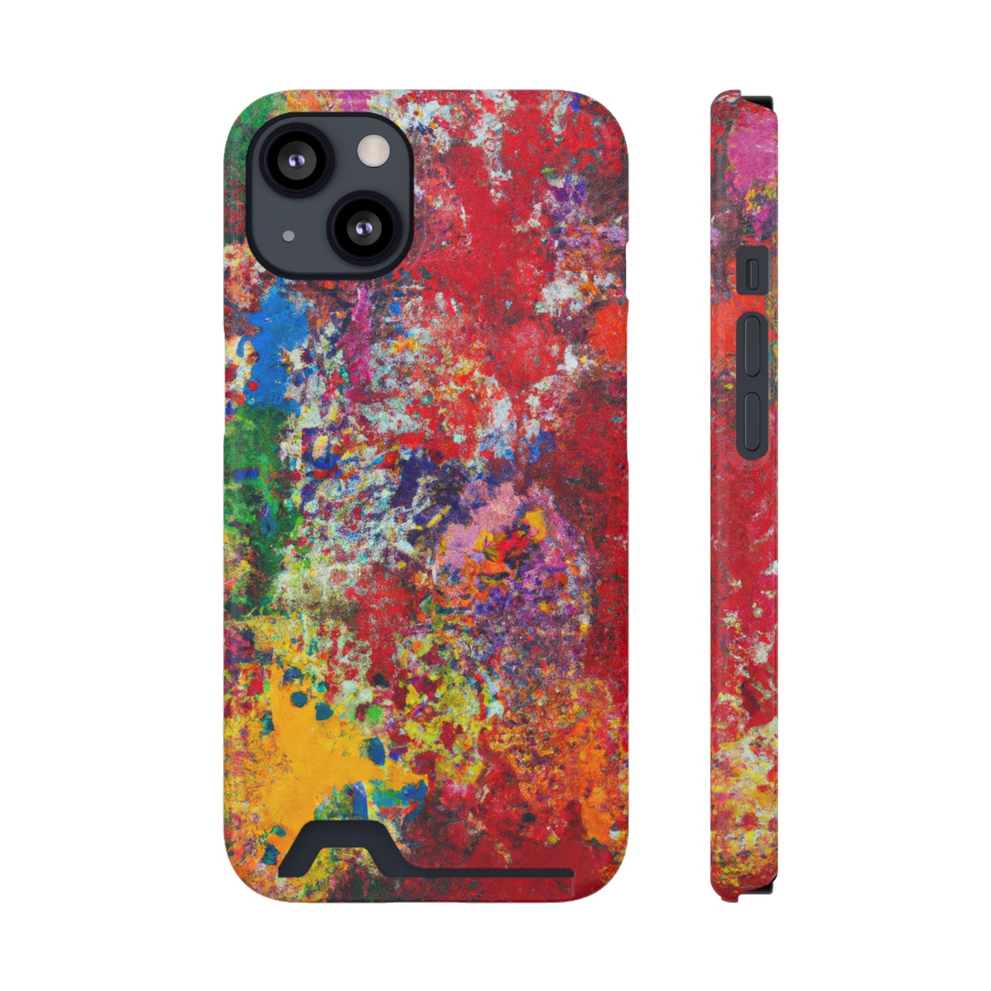 iPhone 13 and Samsung S21, S22 Cases with Card Holder Ft. Detailed Splats