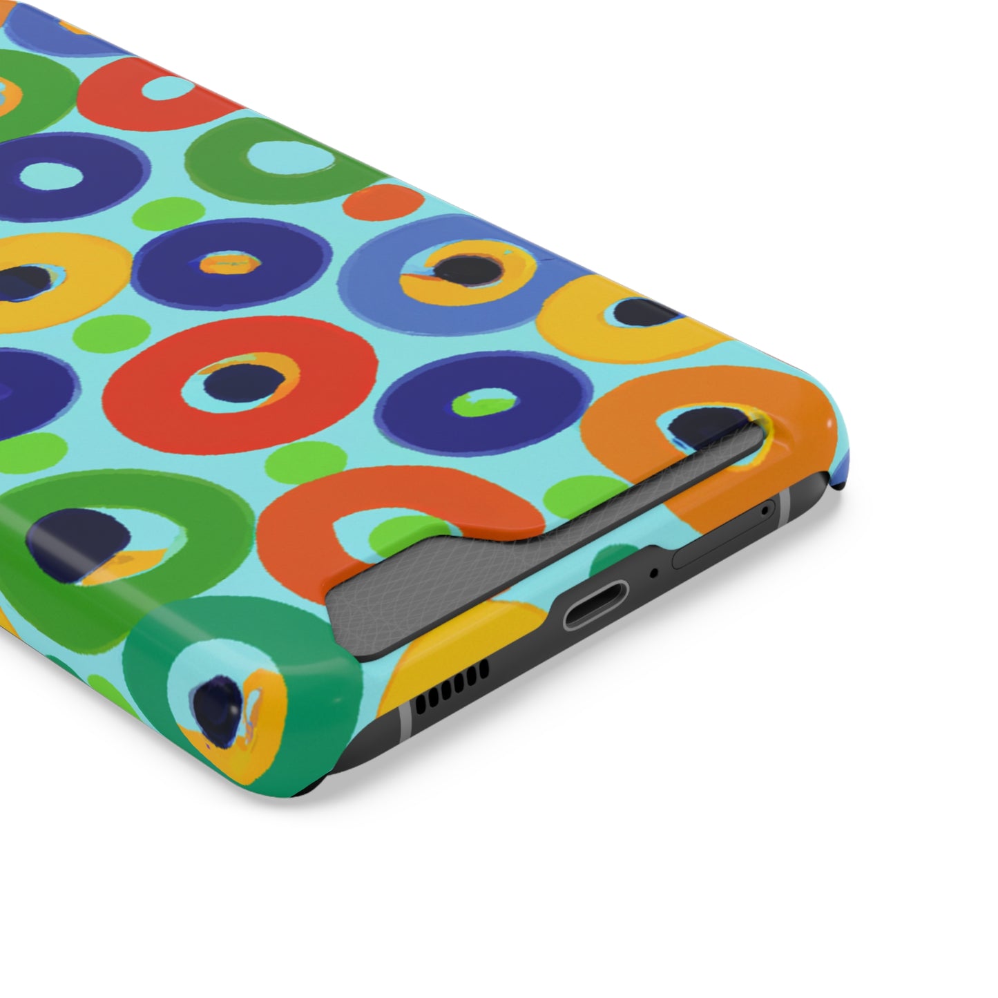iPhone 13 and Samsung S21, S22 Cases with Card Holder Ft. Vivid Circles