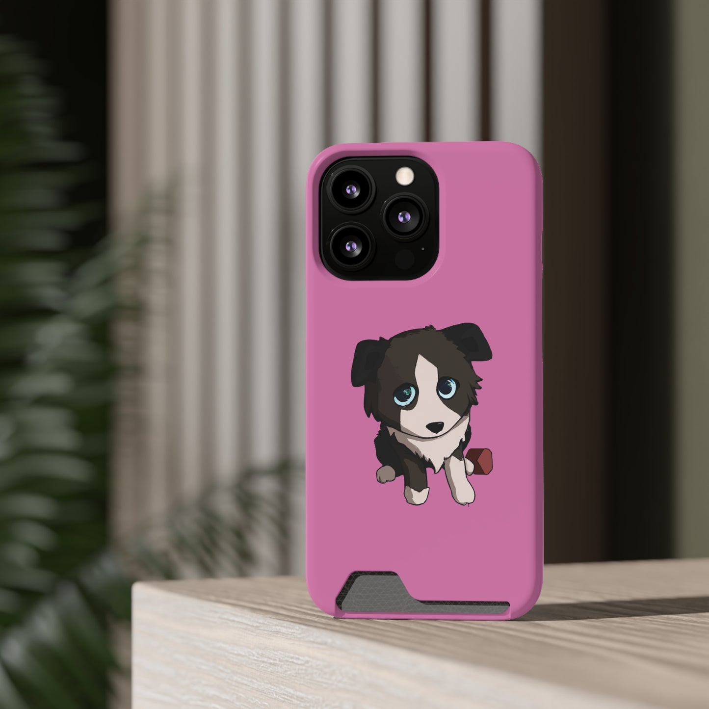 iPhone 13 and Samsung S21, S22 Cases with Card Holder Ft. Cute Pup
