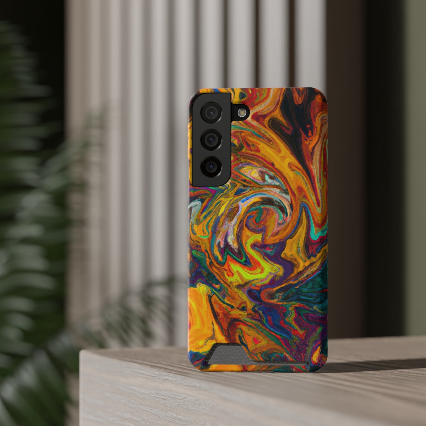 iPhone and Samsung Cases with Card Holder Ft. Abstract Spin