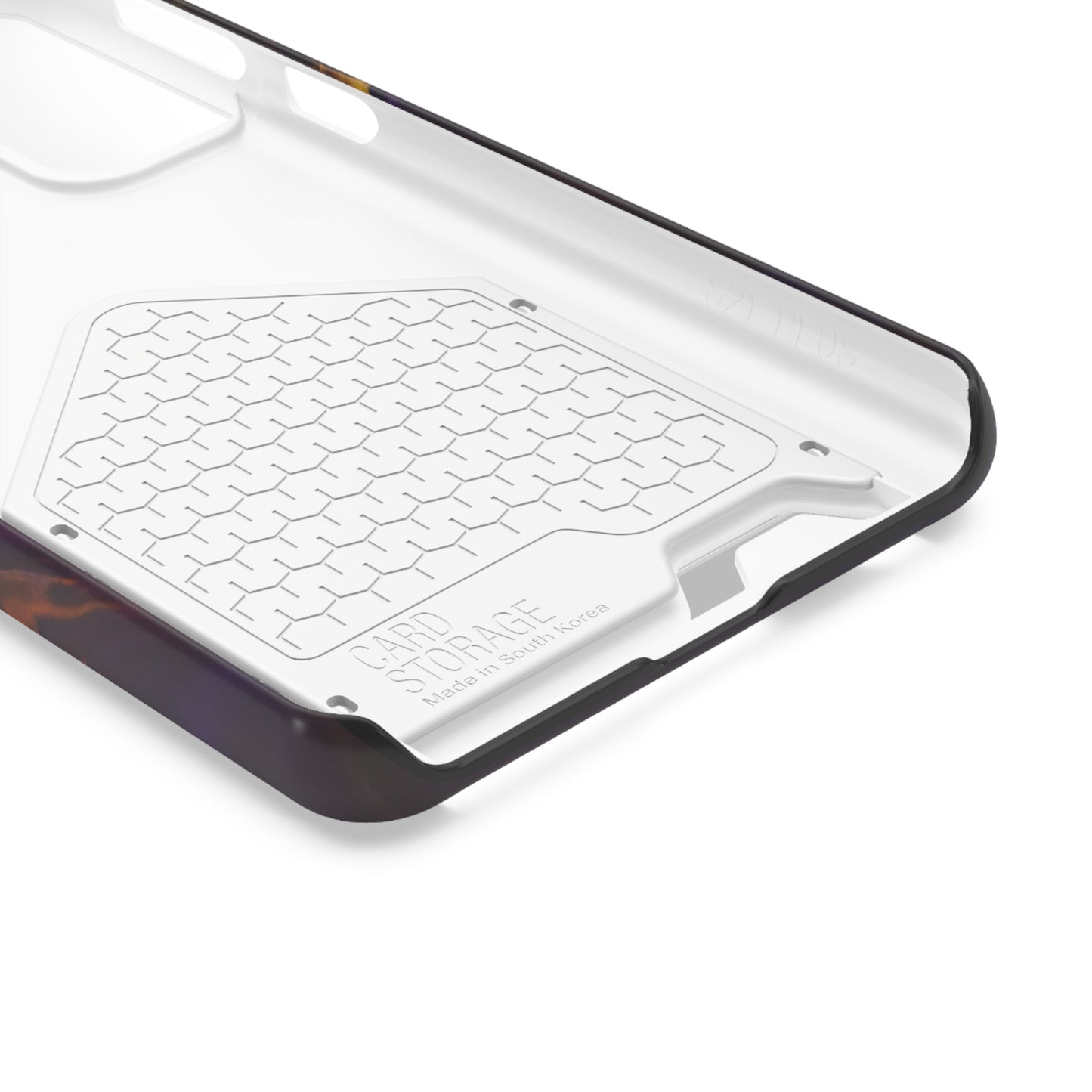 iPhone 13 and Samsung S21, S22 Cases with Card Holder Ft. Purple Tiger Stripes