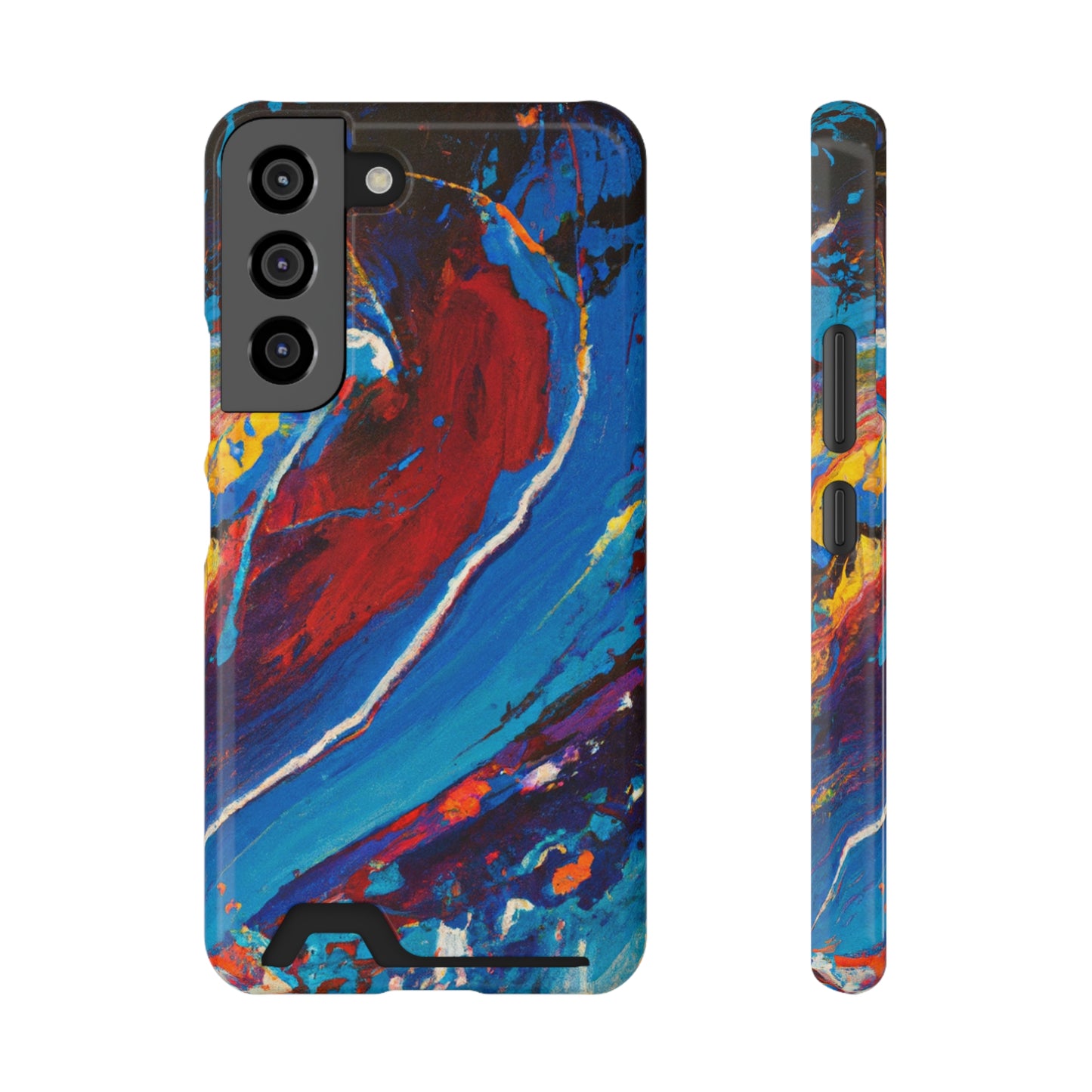 iPhone 13 and Samsung S21, S22 Cases with Card Holder Ft. Abstract Wave