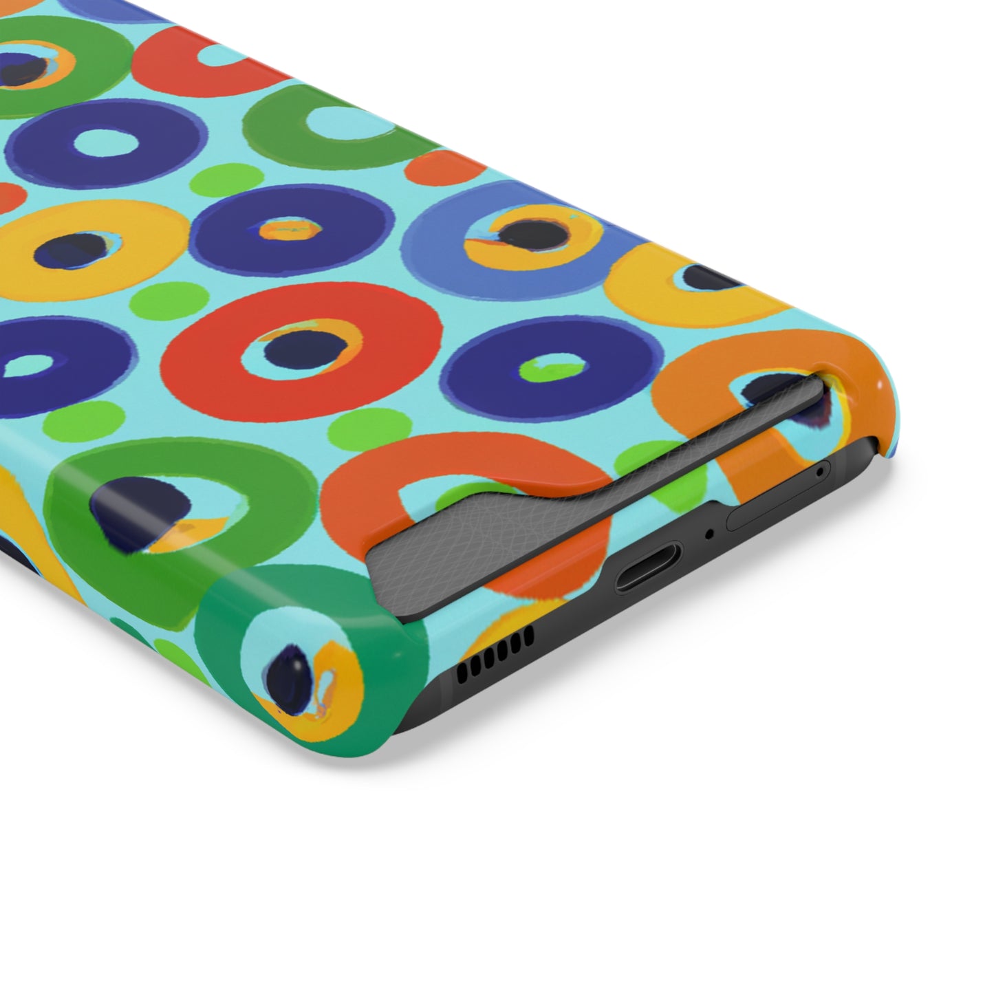 iPhone 13 and Samsung S21, S22 Cases with Card Holder Ft. Vivid Circles
