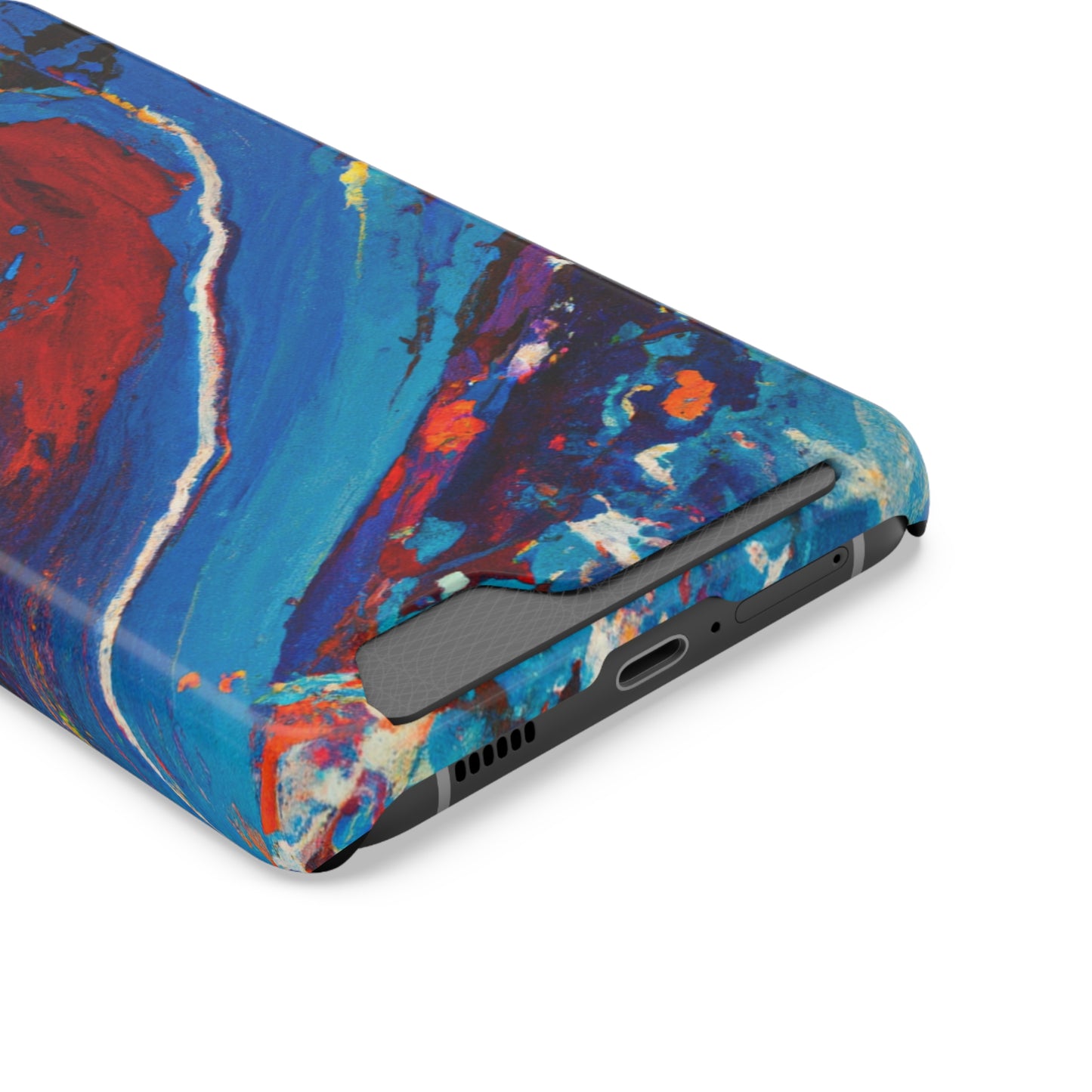 iPhone 13 and Samsung S21, S22 Cases with Card Holder Ft. Abstract Wave