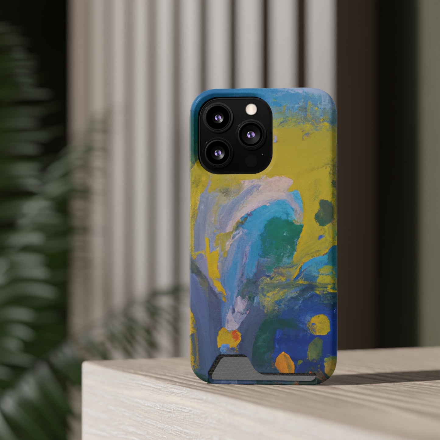 iPhone 13 and Samsung S21, S22 Cases with Card Holder Ft. Abstract Scoop