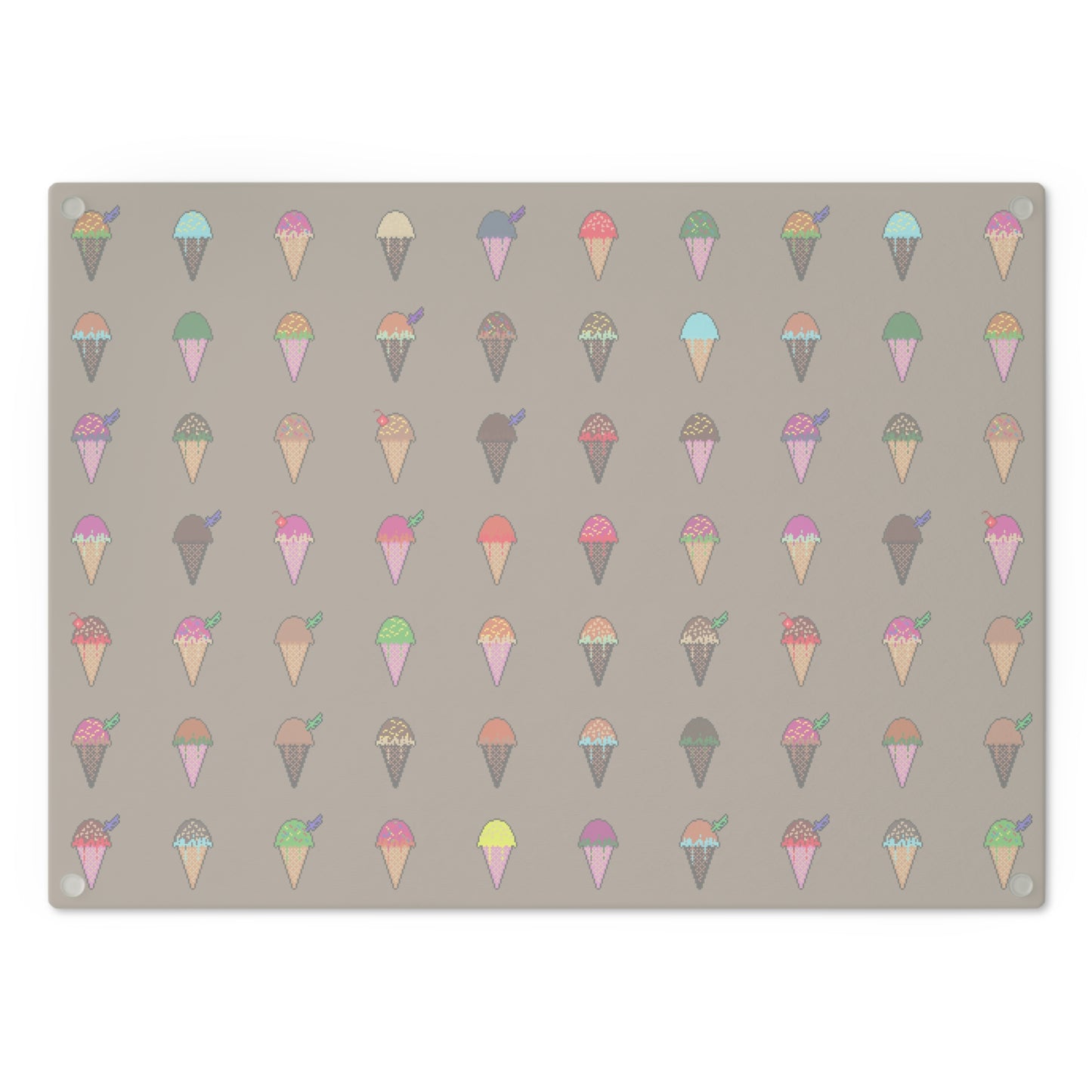 Non-Slip Glass Cutting Board Featuring Pixel Cones