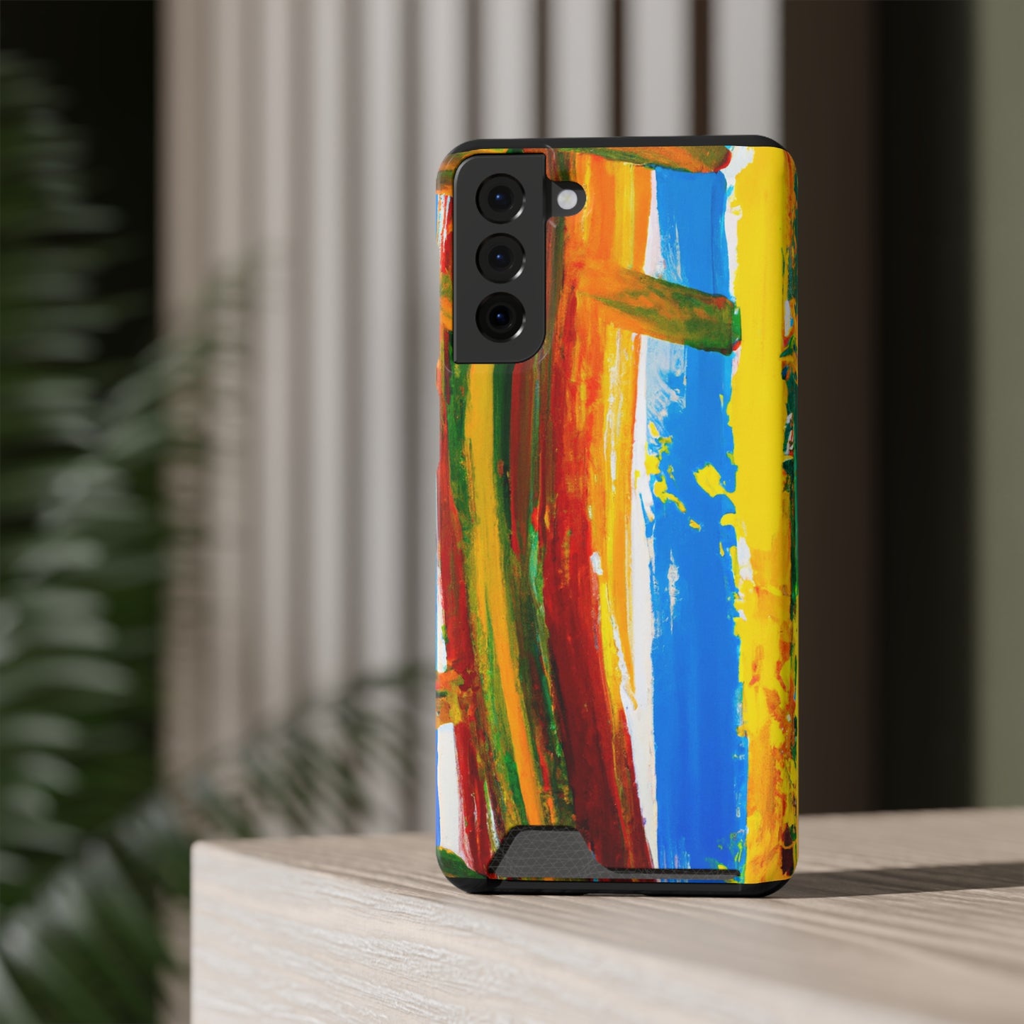 iPhone and Samsung Cases with Card Holder Ft. Abstract Boat
