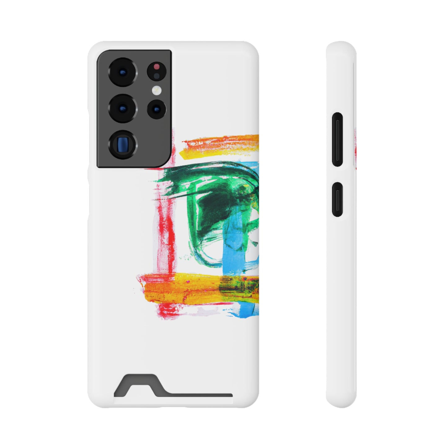 iPhone 13 and Samsung S21, S22 Cases with Card Holder Ft. Abstract Frame