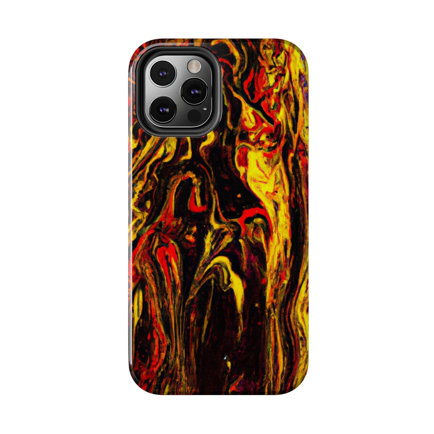 Tough Apple iPhone Case Ft. Abstract Black and Yellow