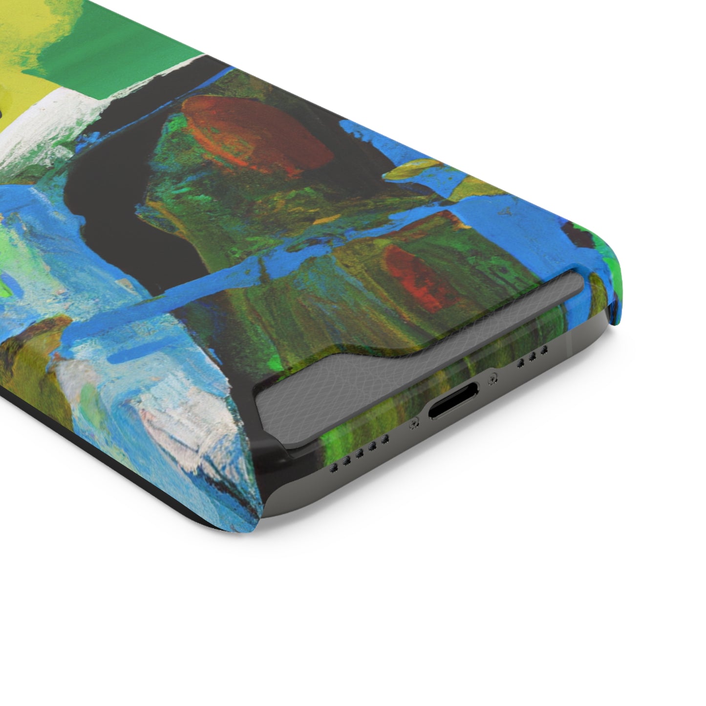 iPhone 13 and Samsung S21, S22 Cases with Card Holder Ft. Abstract River