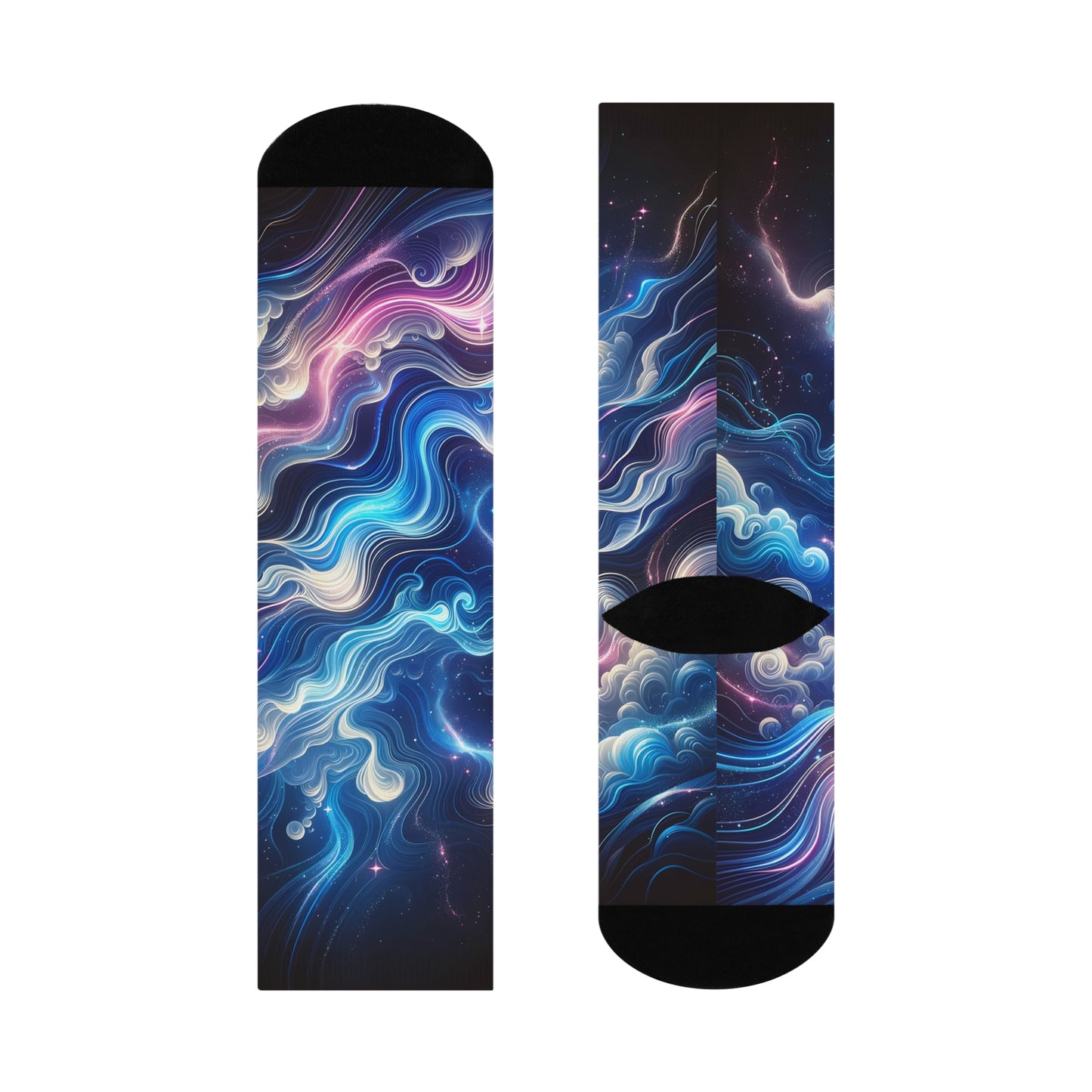 Galaxy Wave Cushioned Crew Socks: Vibrant Cosmic Swirl Crew Socks for Gifts & Everyday Wear