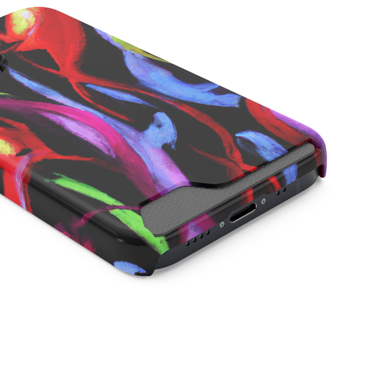 iPhone 13 and Samsung S21, S22 Cases with Card Holder Ft. Abstract Tulips