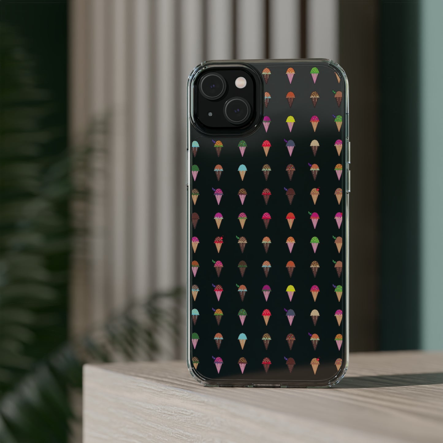 Clear Hard Case for iPhone 1-14 and Samsung S21-S22, Featuring Pixel Cones
