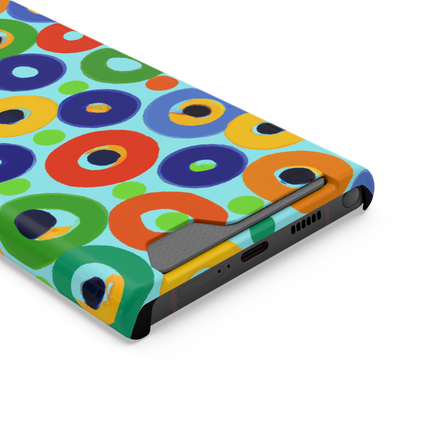 iPhone 13 and Samsung S21, S22 Cases with Card Holder Ft. Vivid Circles