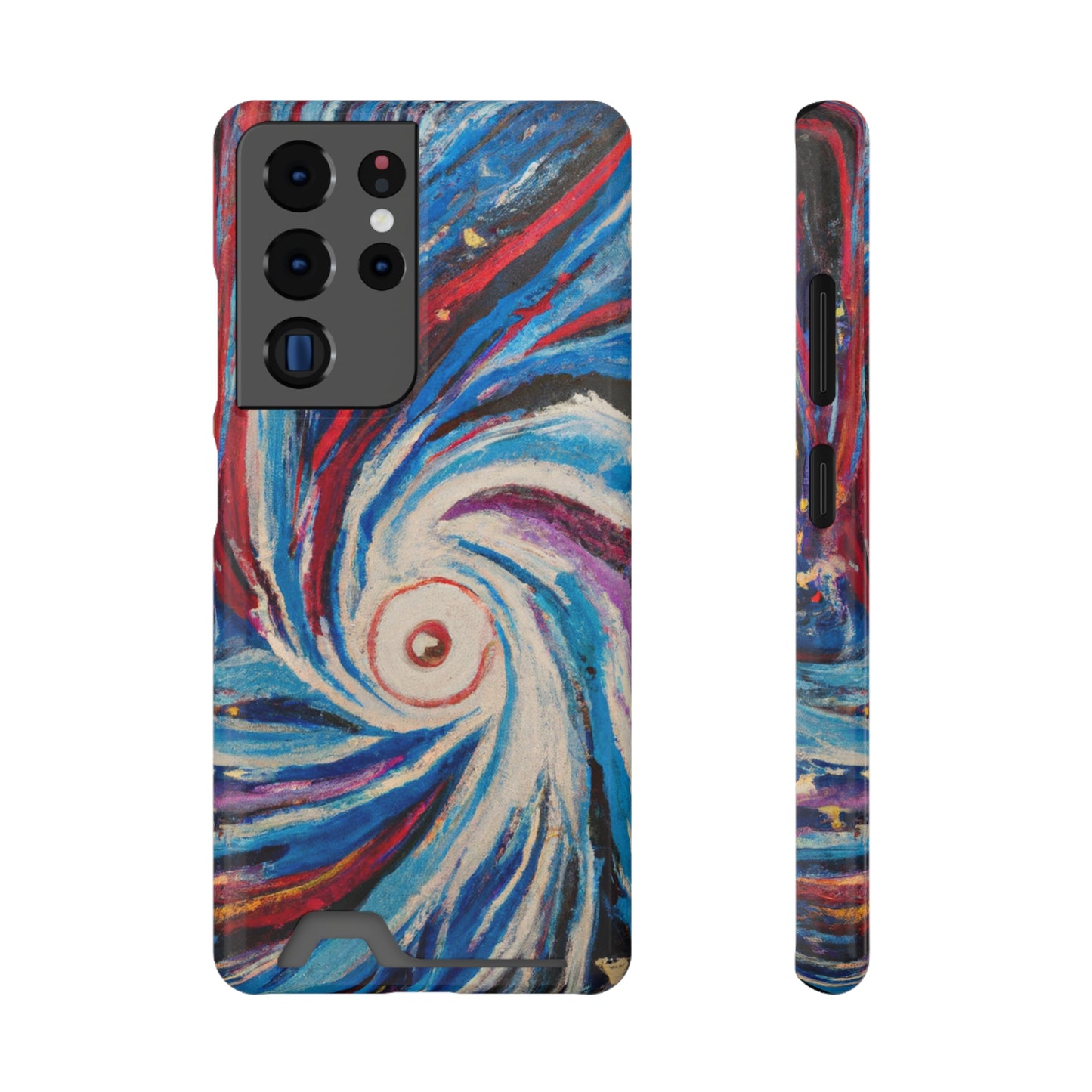 iPhone 13 and Samsung S21, S22 Cases with Card Holder Ft. Abstract Vortex