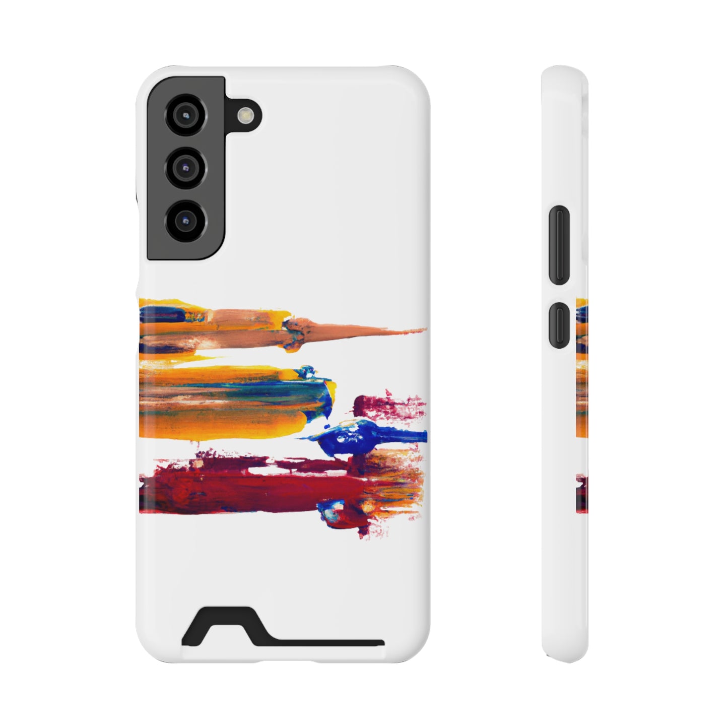 iPhone 13 and Samsung S21, S22 Cases with Card Holder Ft. Simple Strokes
