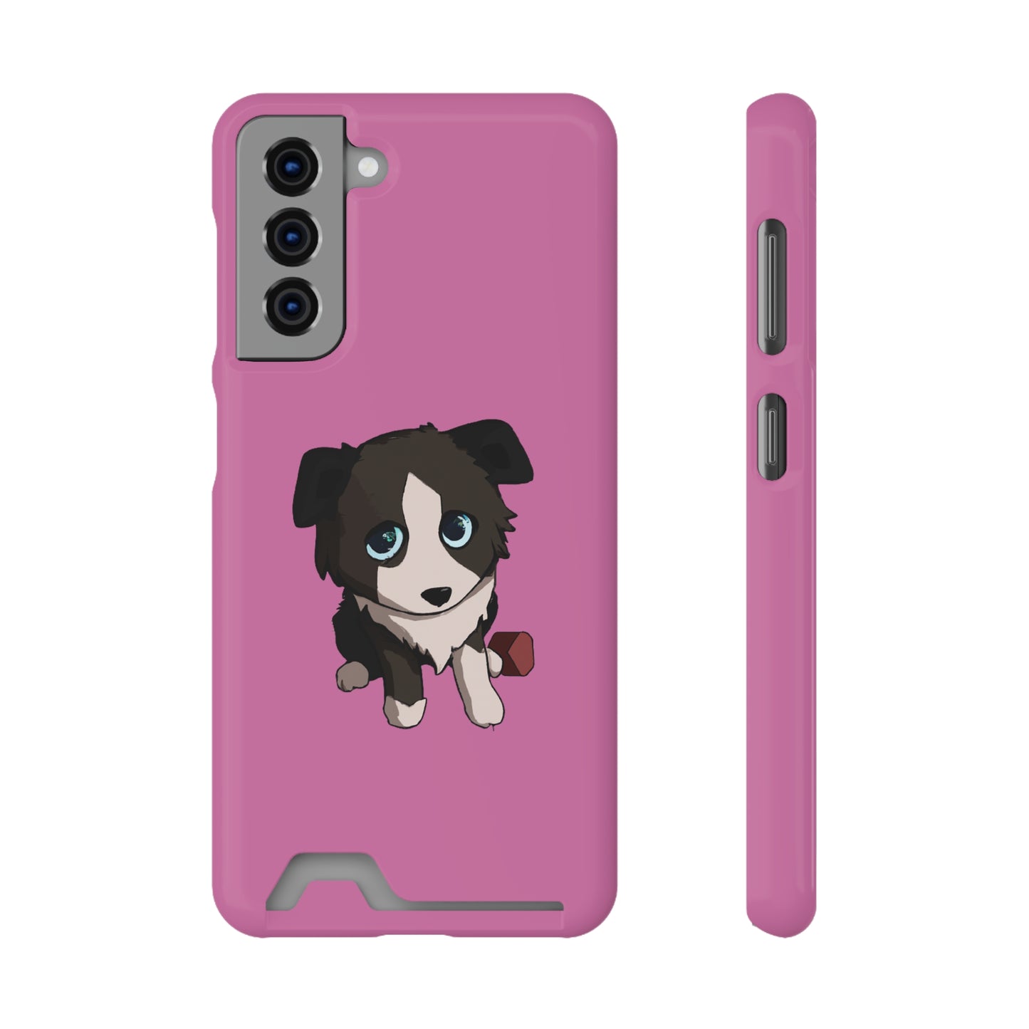 iPhone 13 and Samsung S21, S22 Cases with Card Holder Ft. Cute Pup