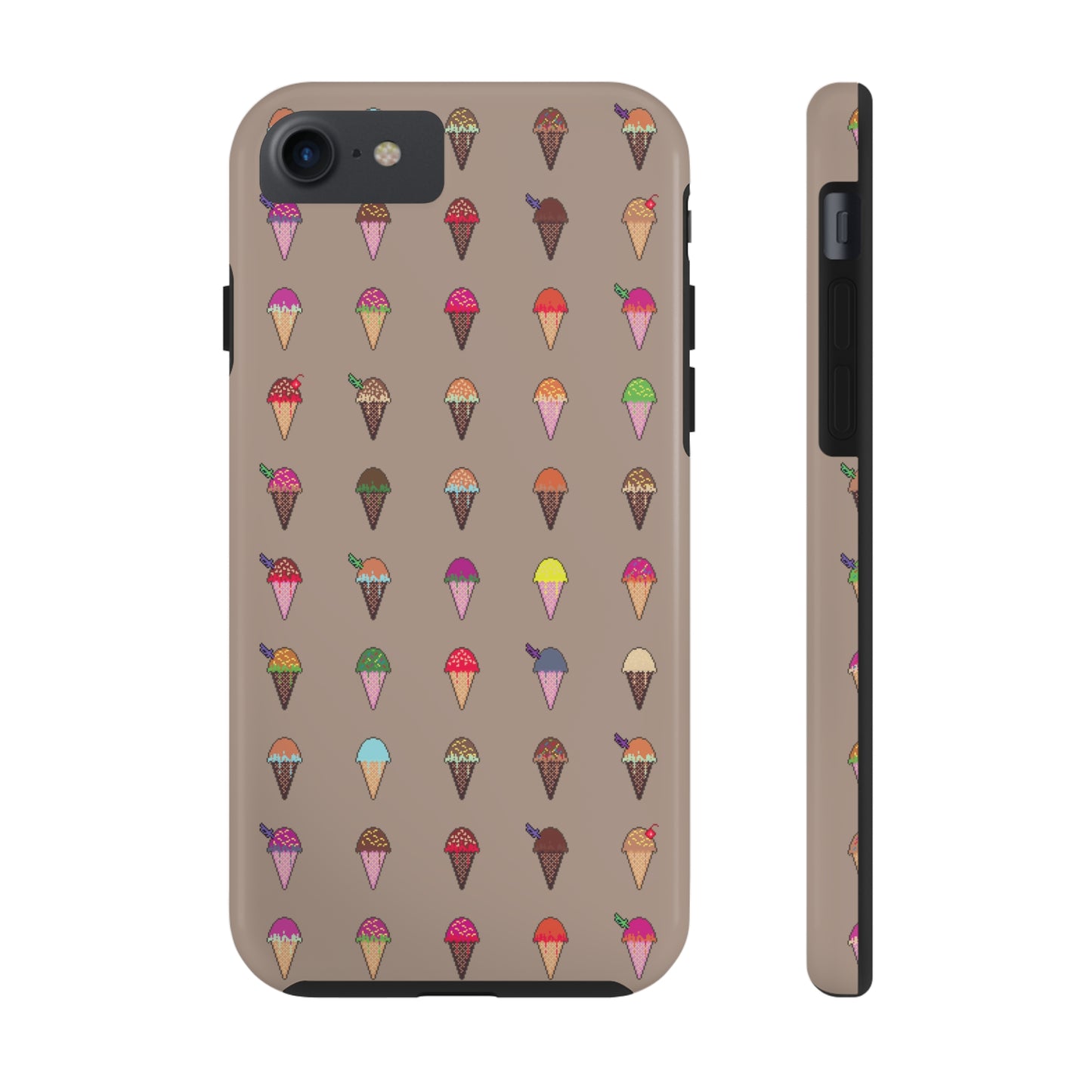 Tough Apple iPhone Case Ft. Pixel Ice Cream Cones