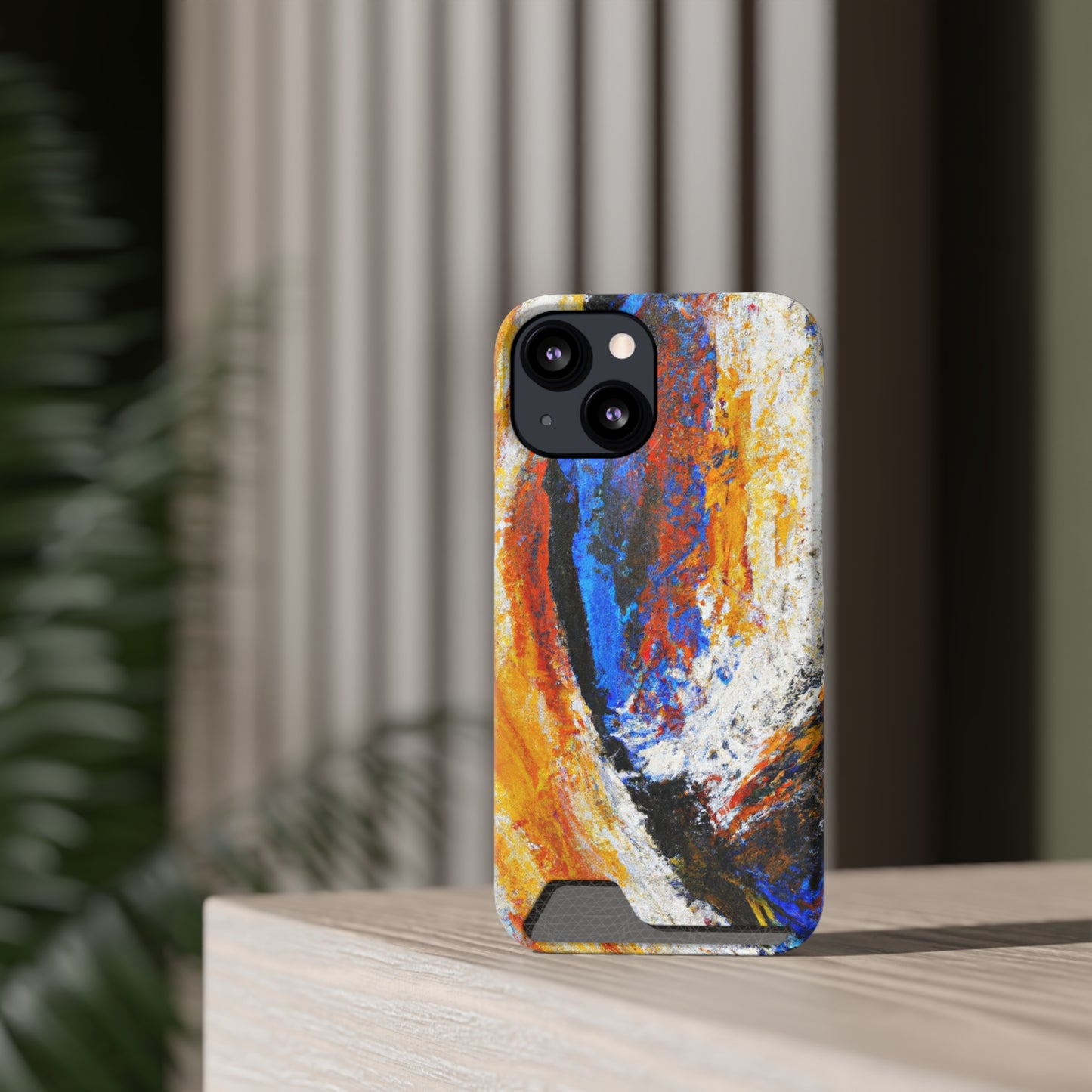 iPhone 13 and Samsung S21, S22 Cases with Card Holder Ft. Abstract Sand Wave