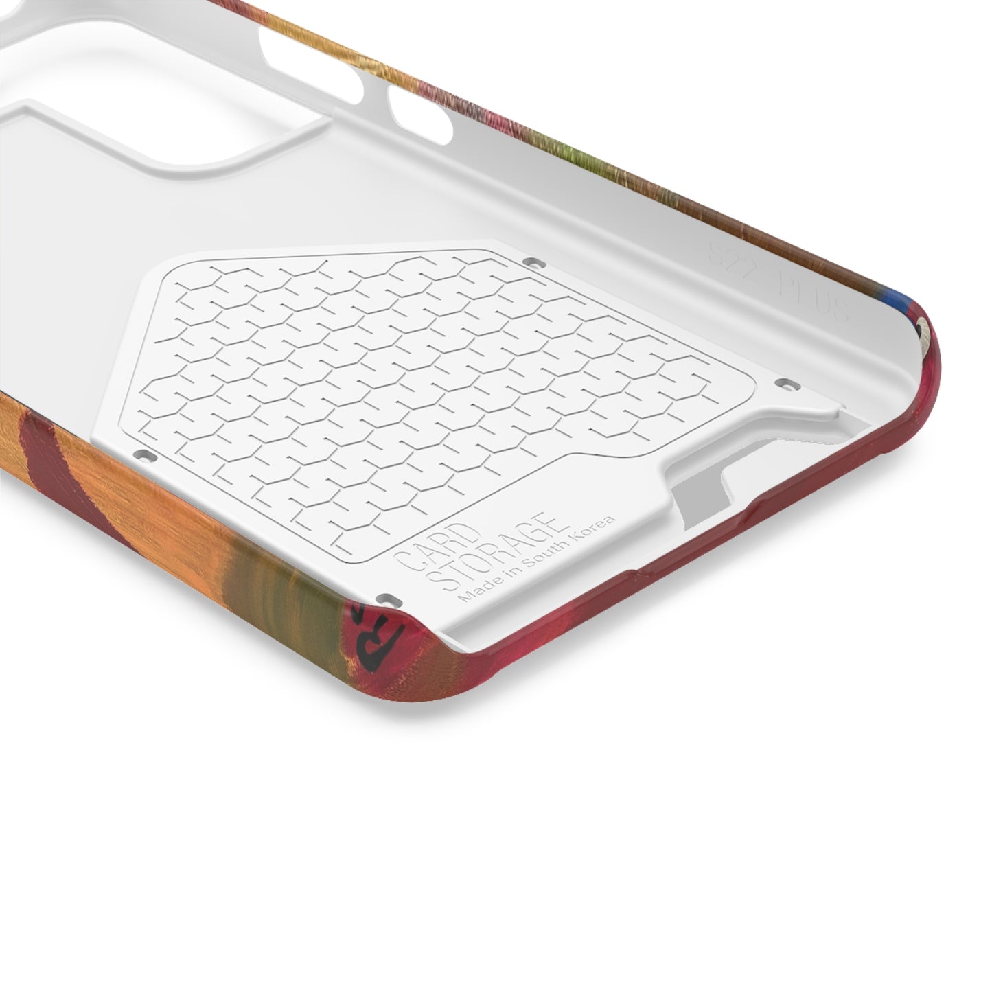 iPhone 13 and Samsung S21, S22 Cases with Card Holder Ft. Abstract Red
