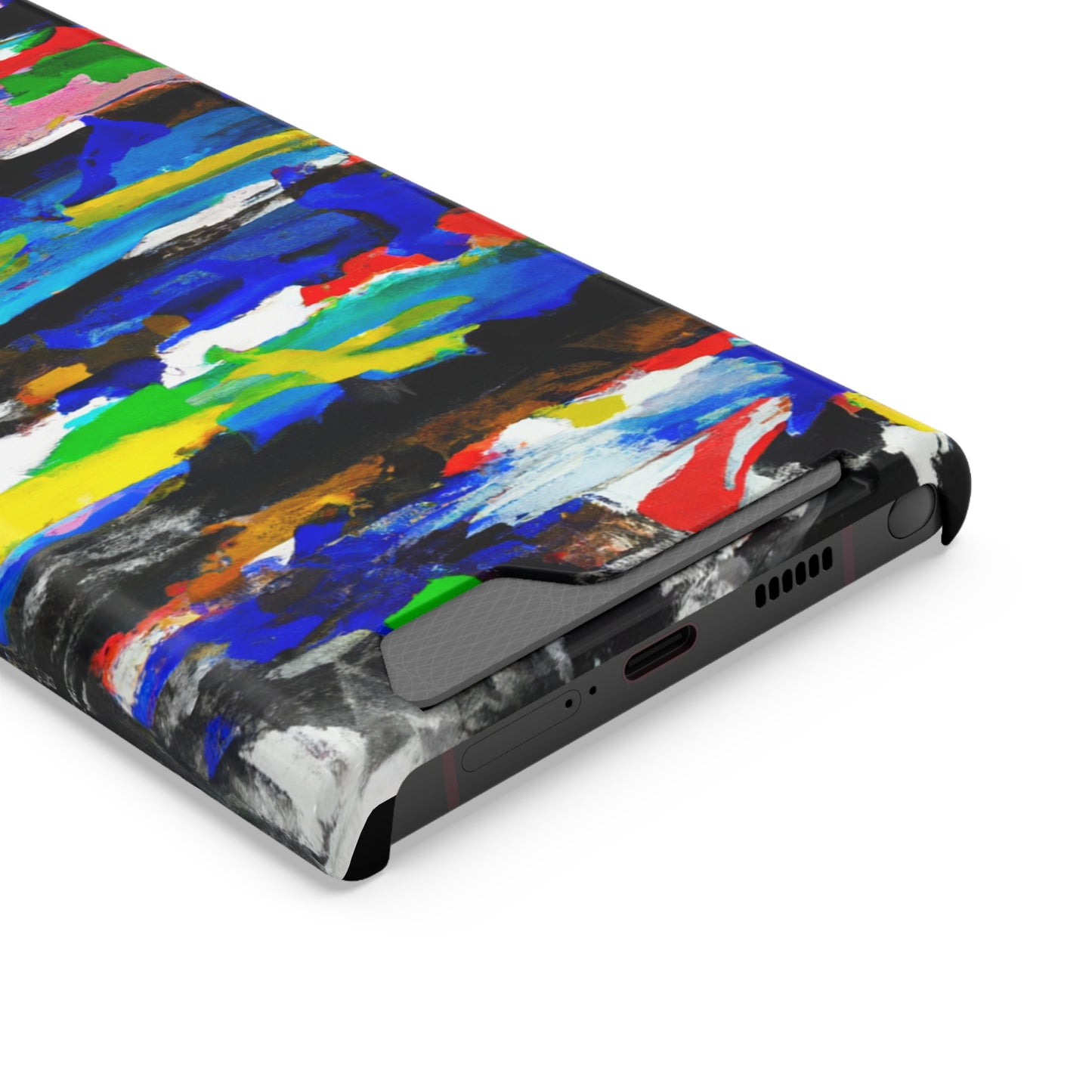 iPhone 13 and Samsung S21, S22 Cases with Card Holder Ft. Abstract Stripes