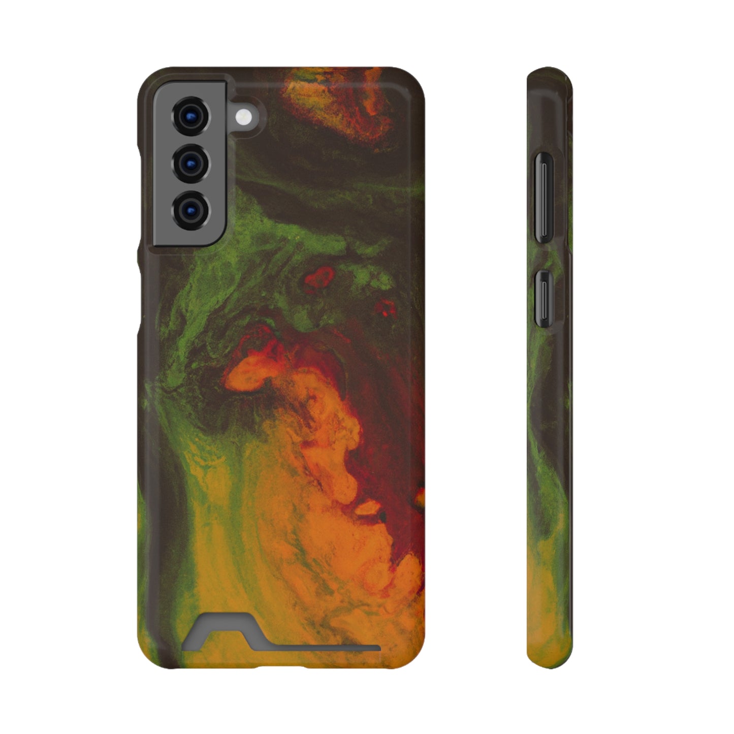 iPhone 13 and Samsung S21, S22 Cases with Card Holder Ft. Abstract Gas Giant