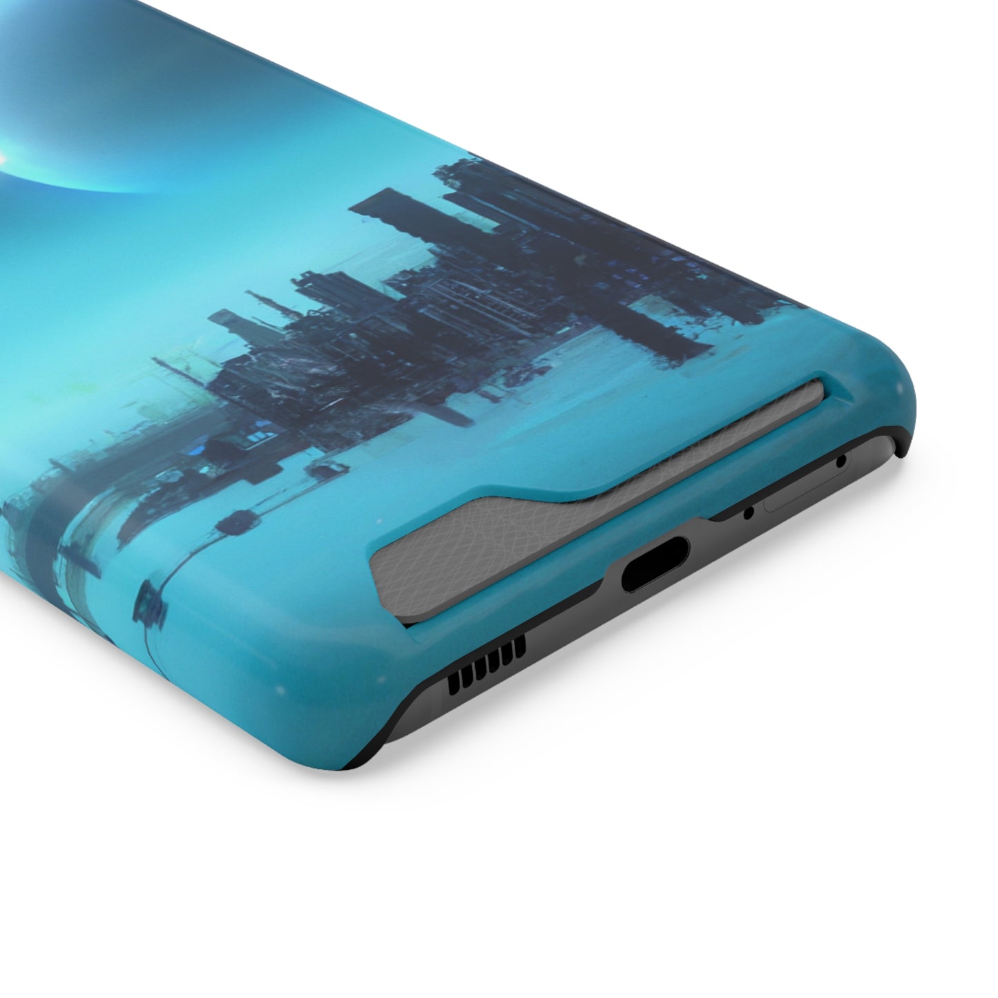iPhone 13 and Samsung S21, S22 Cases with Card Holder Ft. Alien City