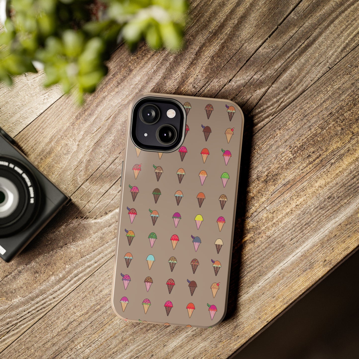 Tough Apple iPhone Case Ft. Pixel Ice Cream Cones