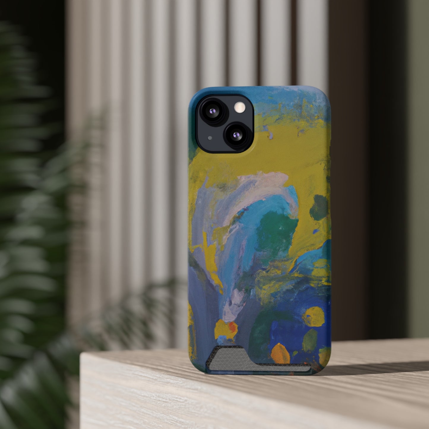 iPhone 13 and Samsung S21, S22 Cases with Card Holder Ft. Abstract Scoop