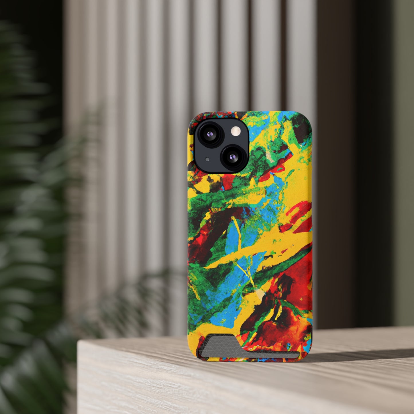 iPhone and Samsung Cases with Card Holder Ft. Abstract Tropical
