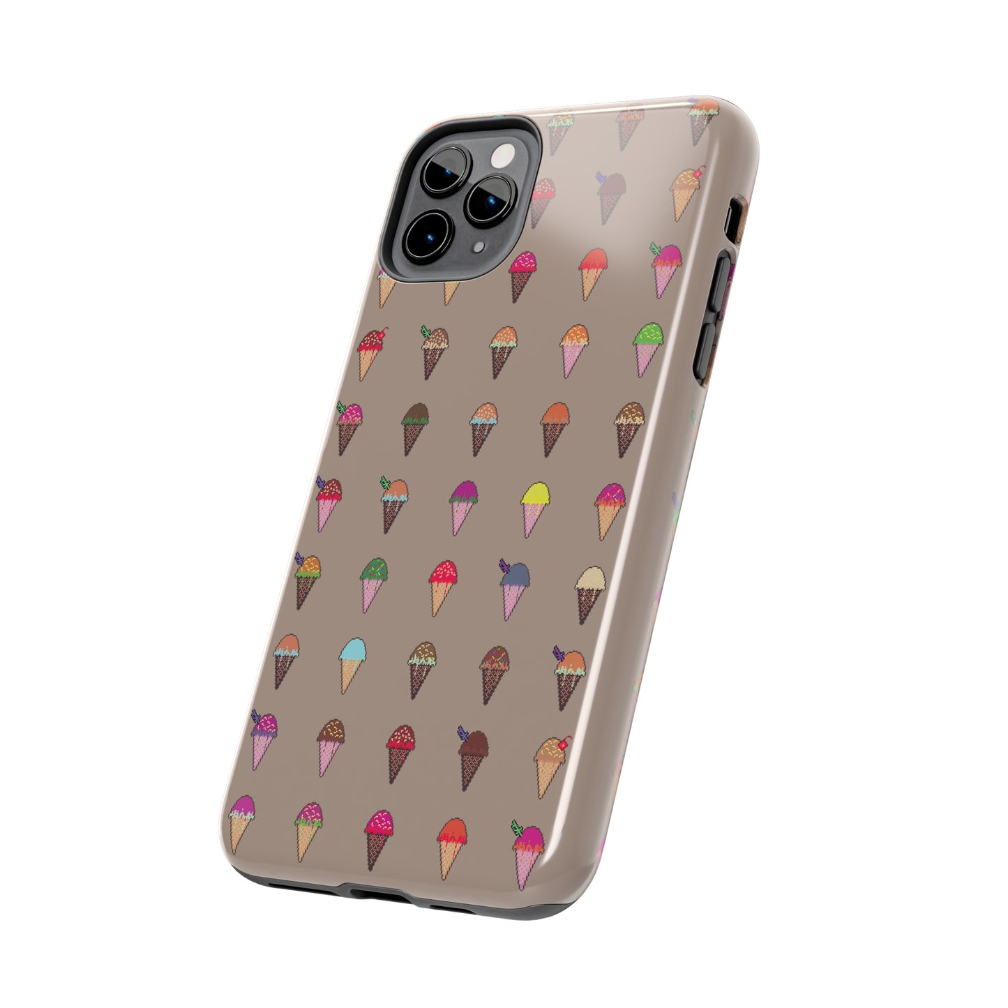 Tough Apple iPhone Case Ft. Pixel Ice Cream Cones