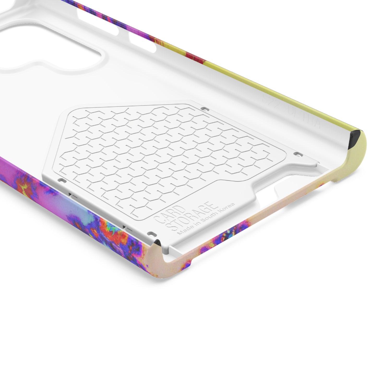 iPhone 13 and Samsung S21, S22 Cases with Card Holder Ft. Tie Dye Fractal