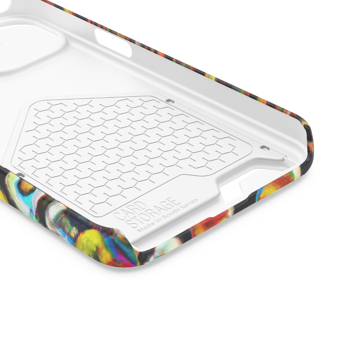 iPhone 13 and Samsung S21, S22 Cases with Card Holder Ft. Abstract Molecule