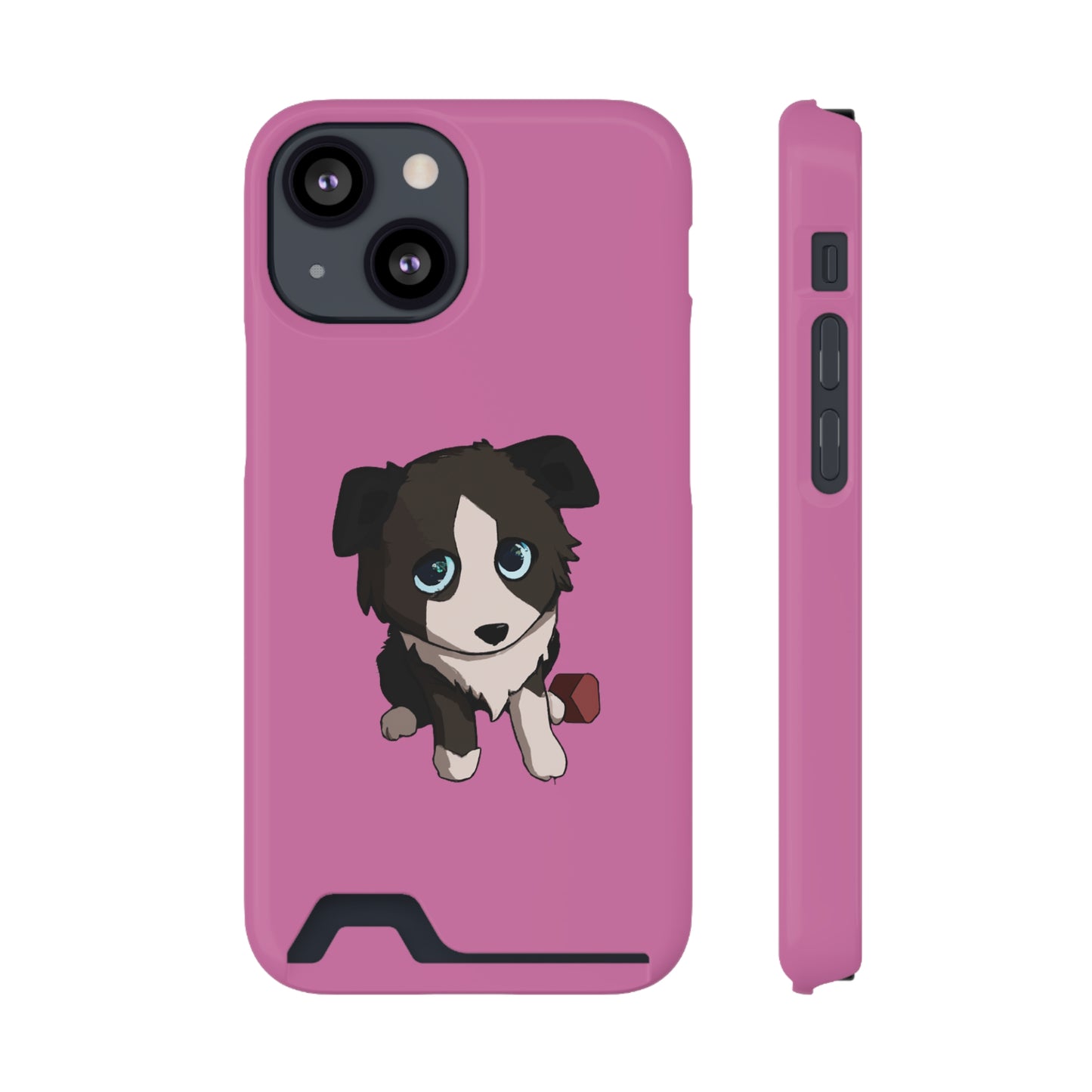 iPhone 13 and Samsung S21, S22 Cases with Card Holder Ft. Cute Pup