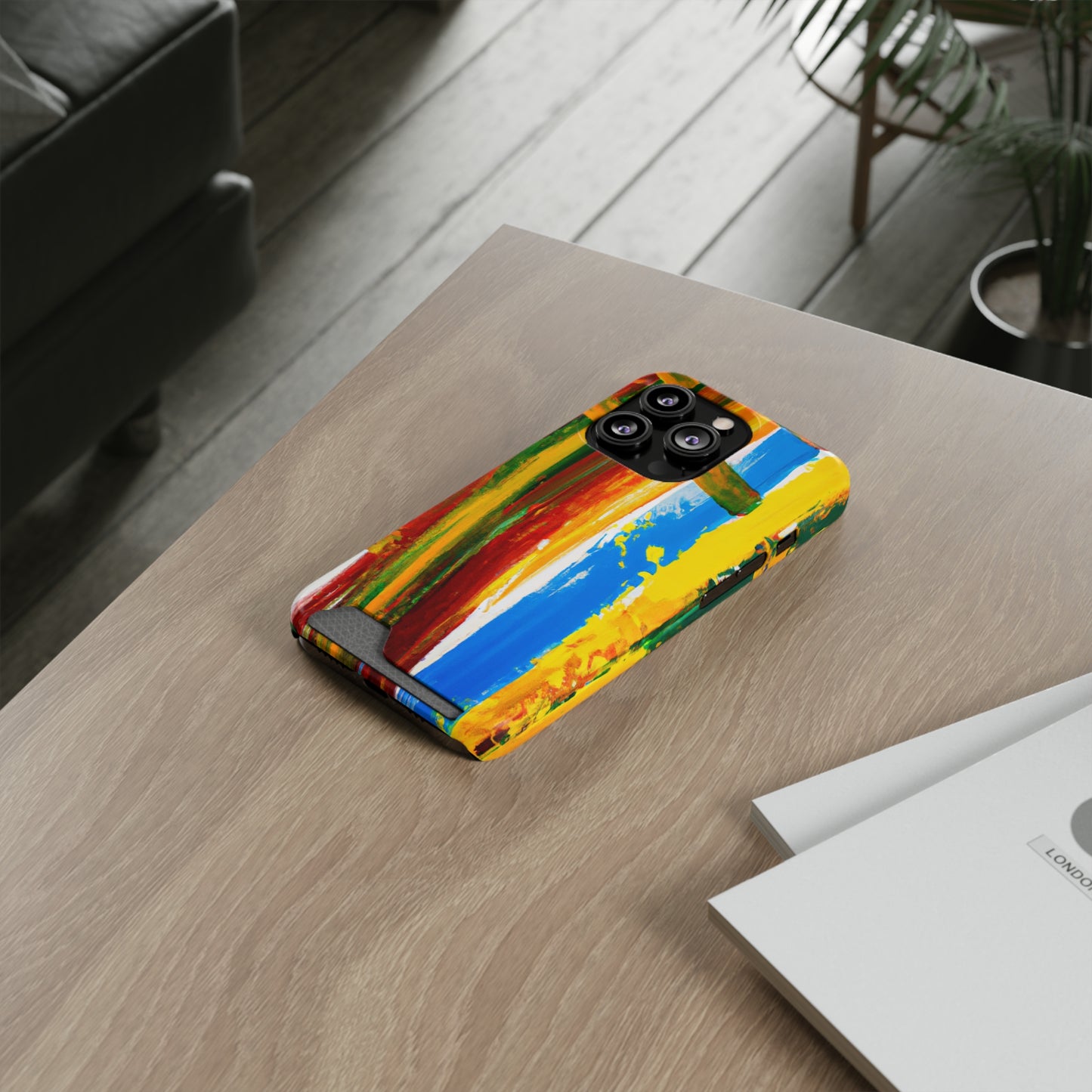 iPhone and Samsung Cases with Card Holder Ft. Abstract Boat