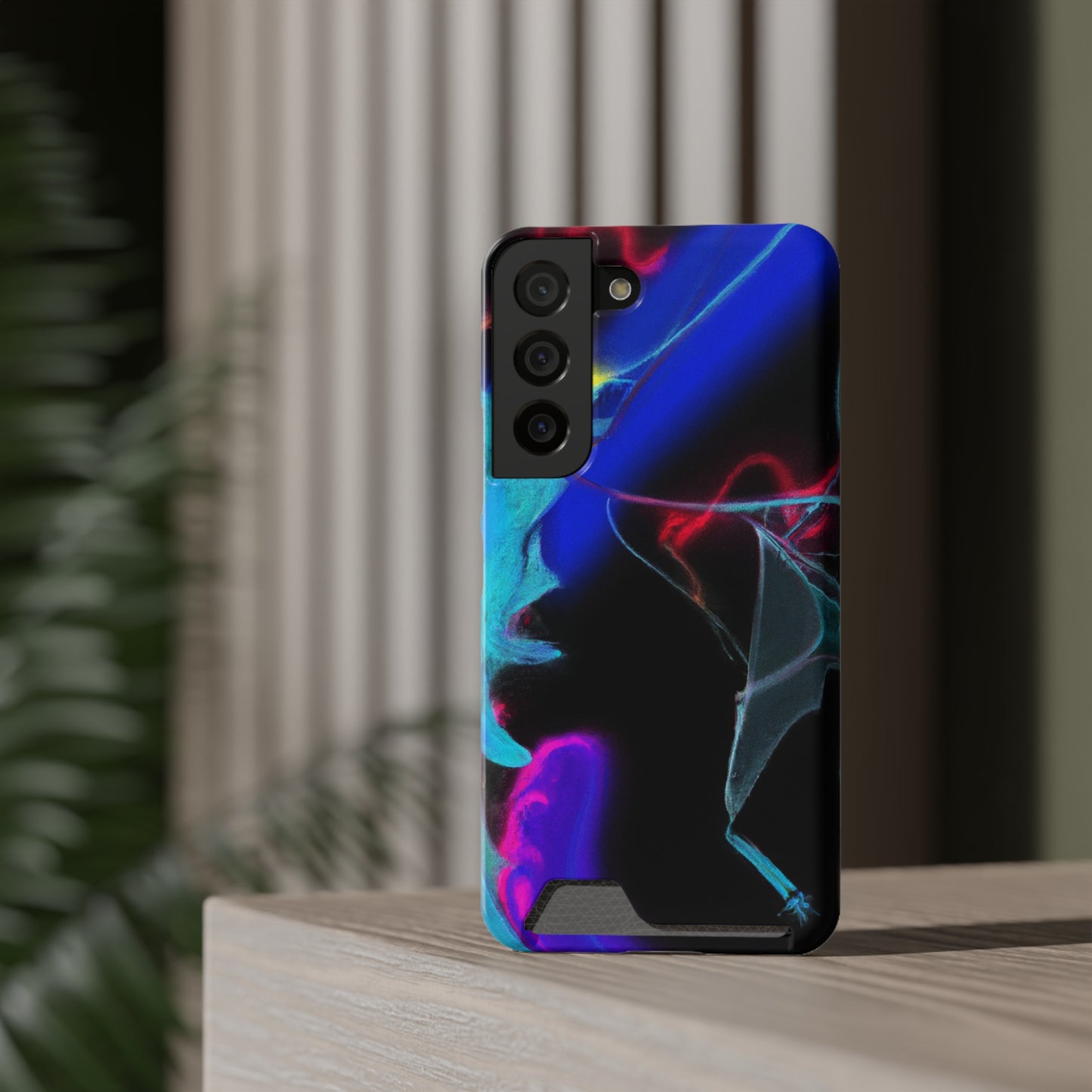 iPhone 13 and Samsung S21, S22 Cases with Card Holder Ft. Abstract Nova