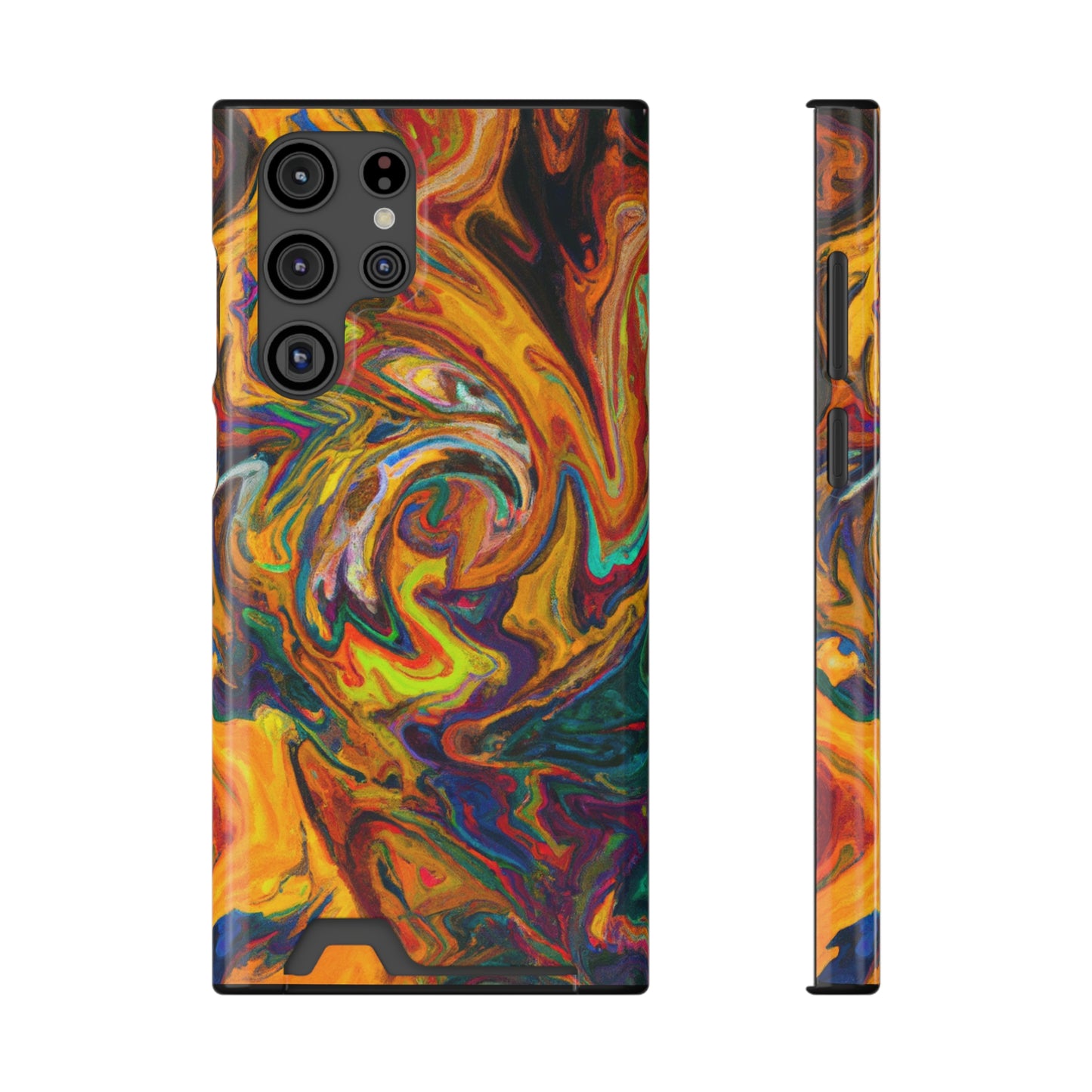 iPhone and Samsung Cases with Card Holder Ft. Abstract Spin