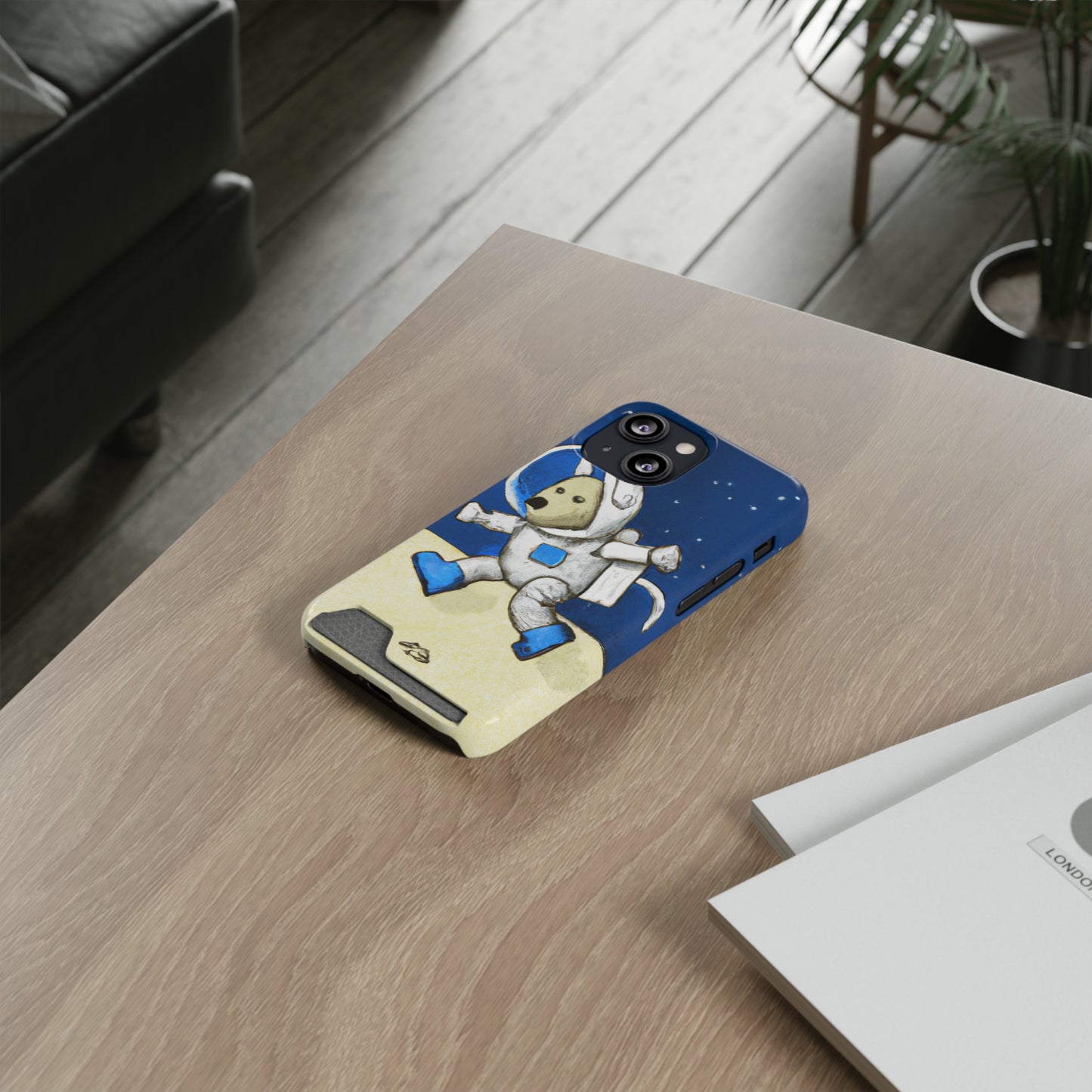 iPhone 13 and Samsung S21, S22 Cases with Card Holder Ft. Moon Doge
