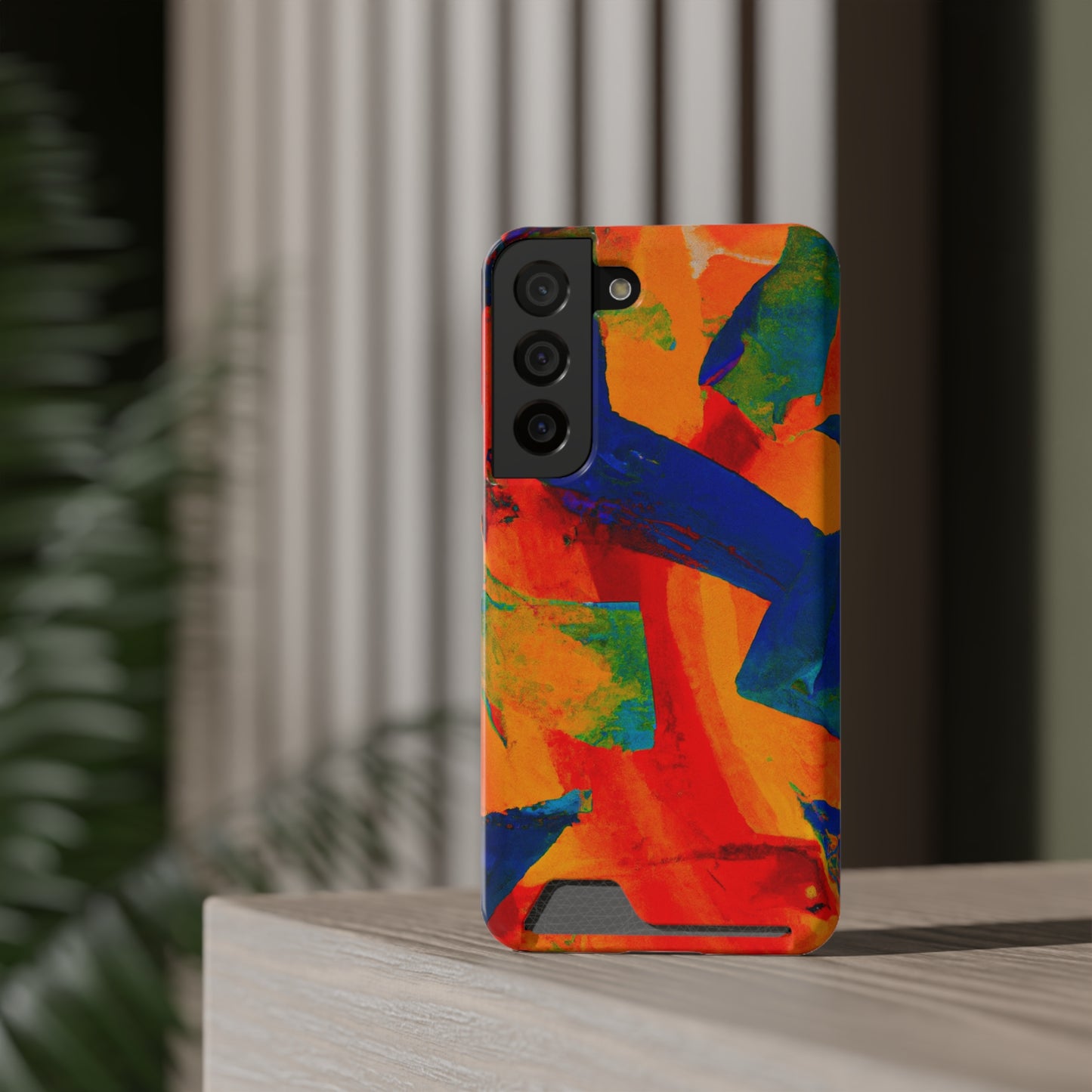 iPhone or Samsung Case with Card Holder Ft. Orange Soda